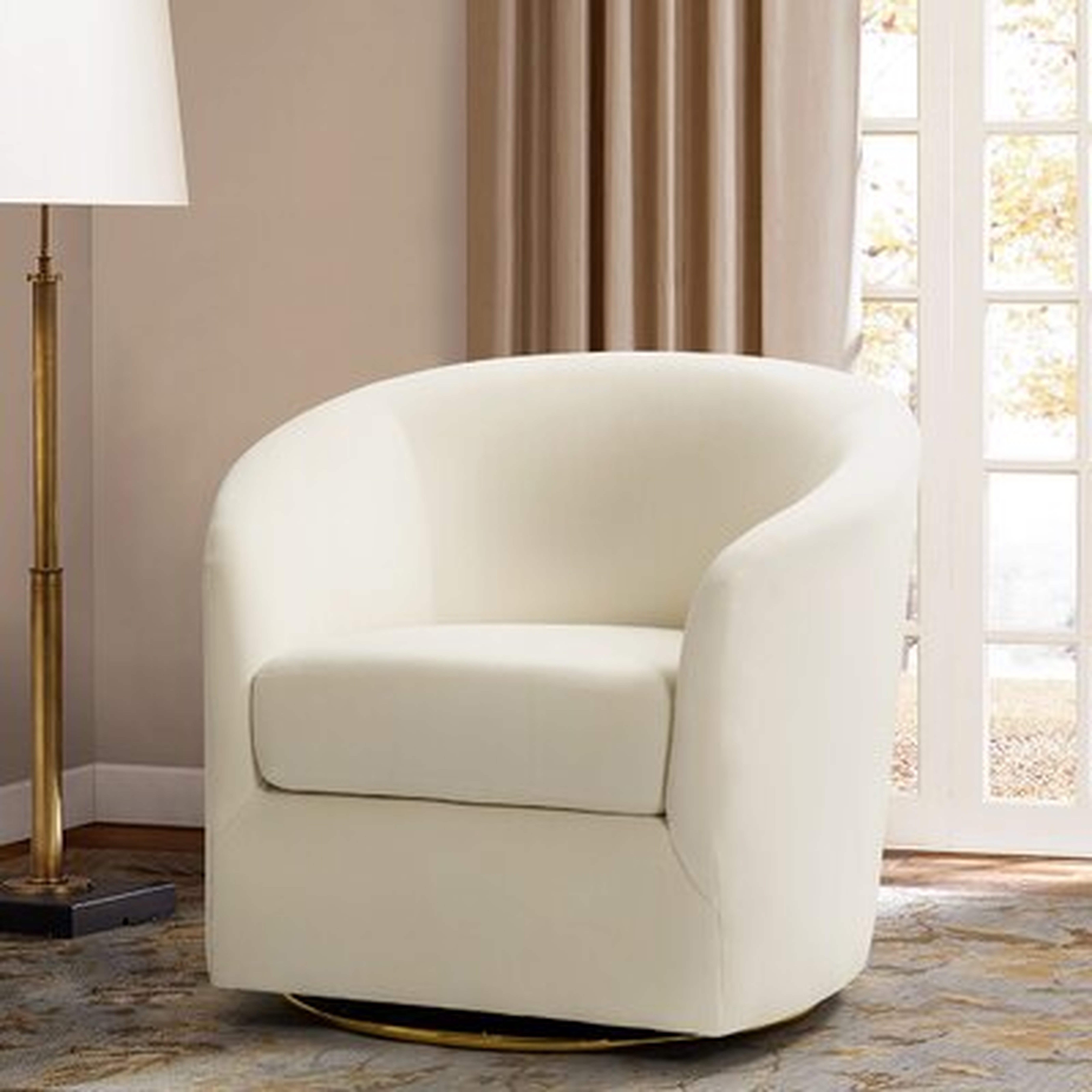 Holden 31.5'' Wide Velvet Swivel Barrel Chair - Wayfair