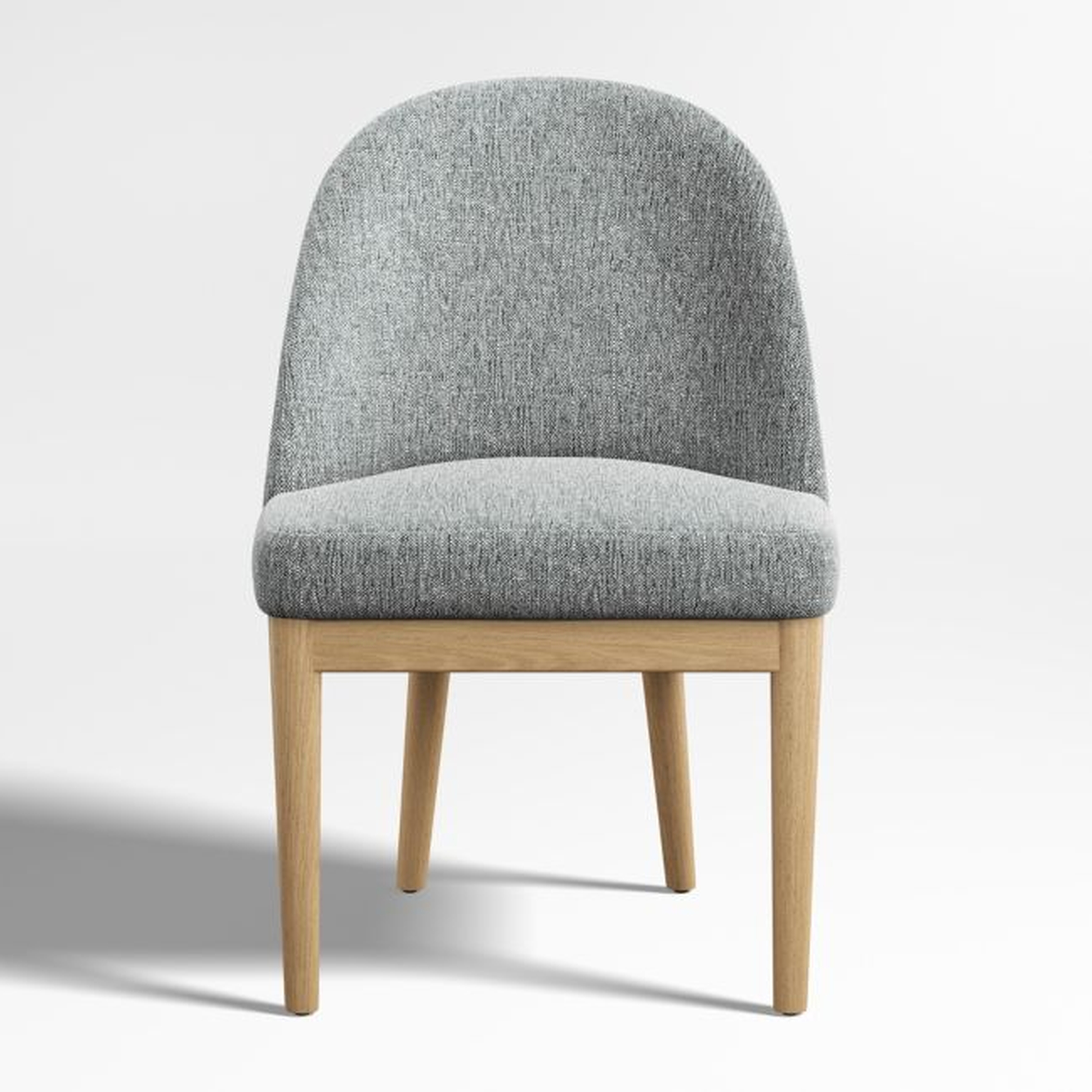 Ana Navy Blue Natural Wood Dining Chair - Crate and Barrel