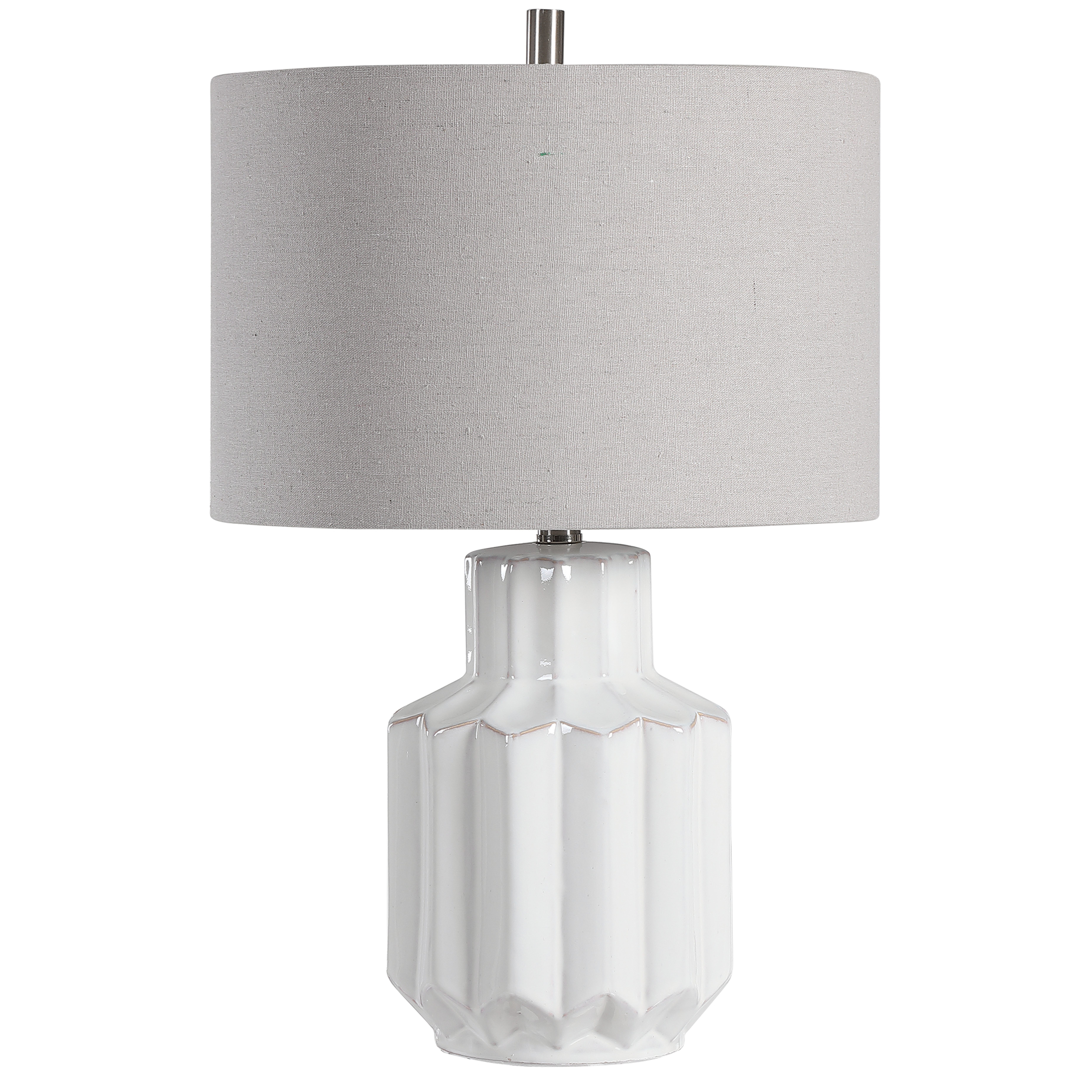 Geometric Table Lamp, White, 21.5" - Hudsonhill Foundry