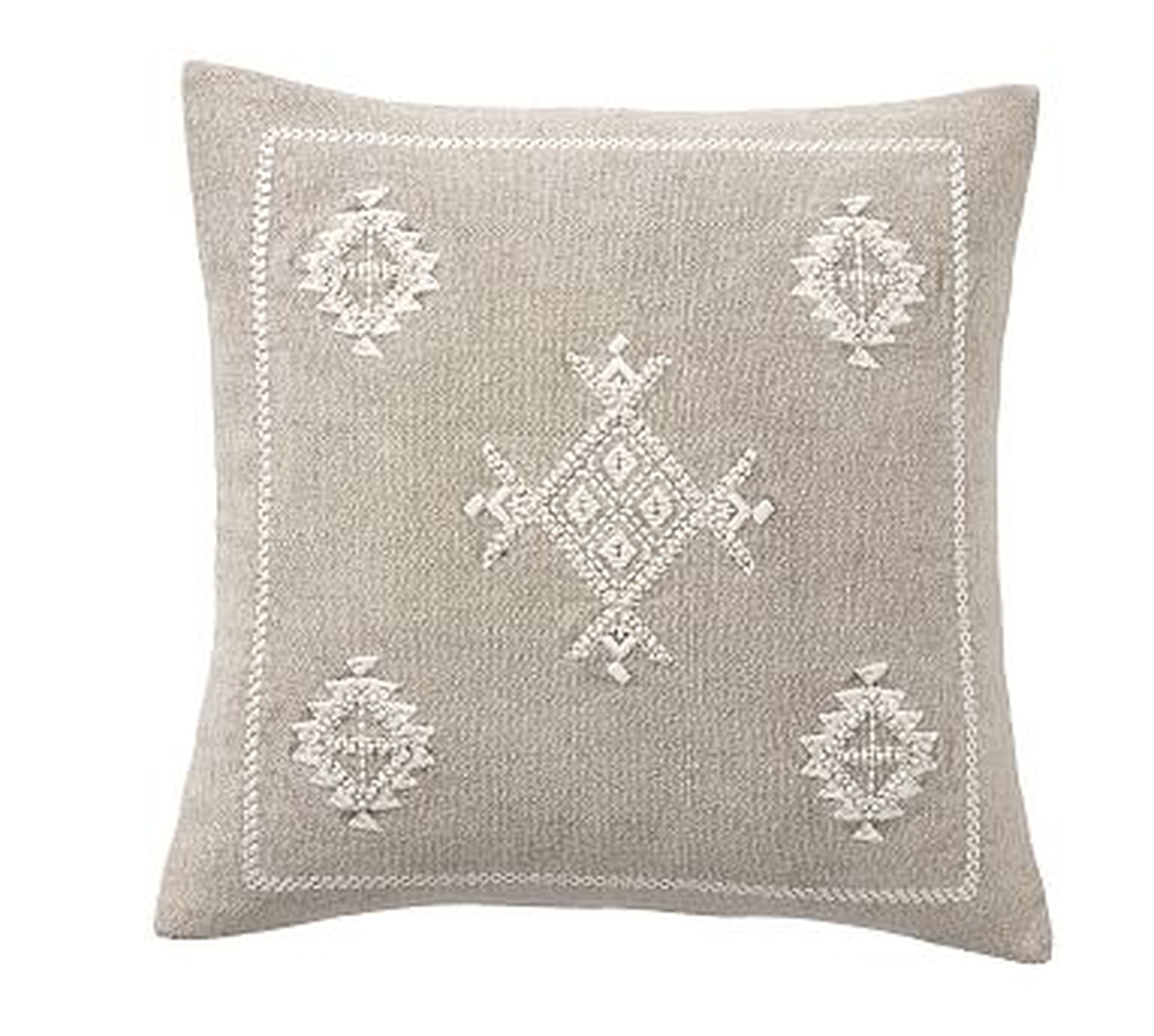 Kalera Embroidered Pillow Cover, 18", Neutral - Pottery Barn