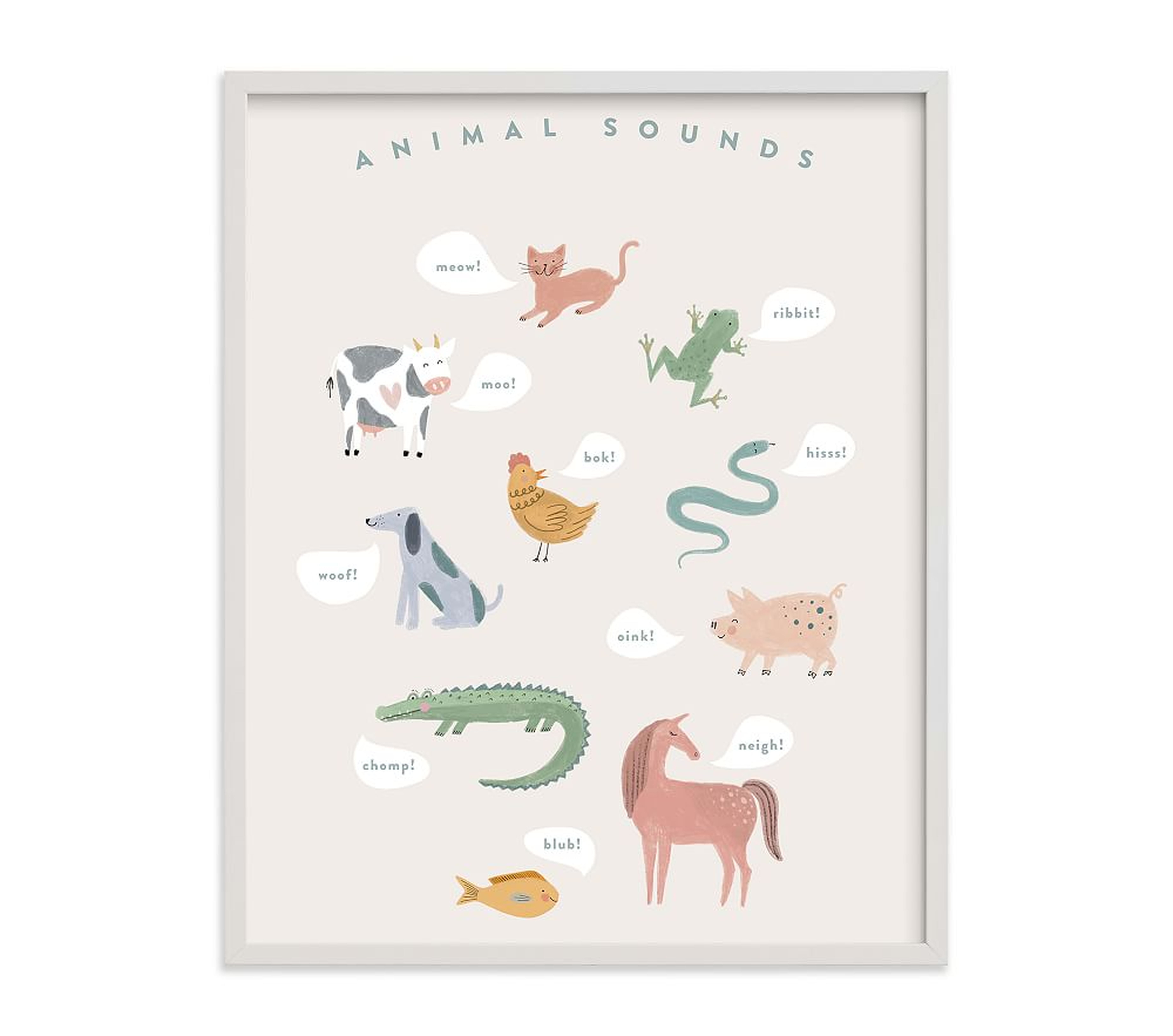 Minted(R) Sounds Wall Art by Pixel and Hank, 24x30, White - Pottery Barn Kids