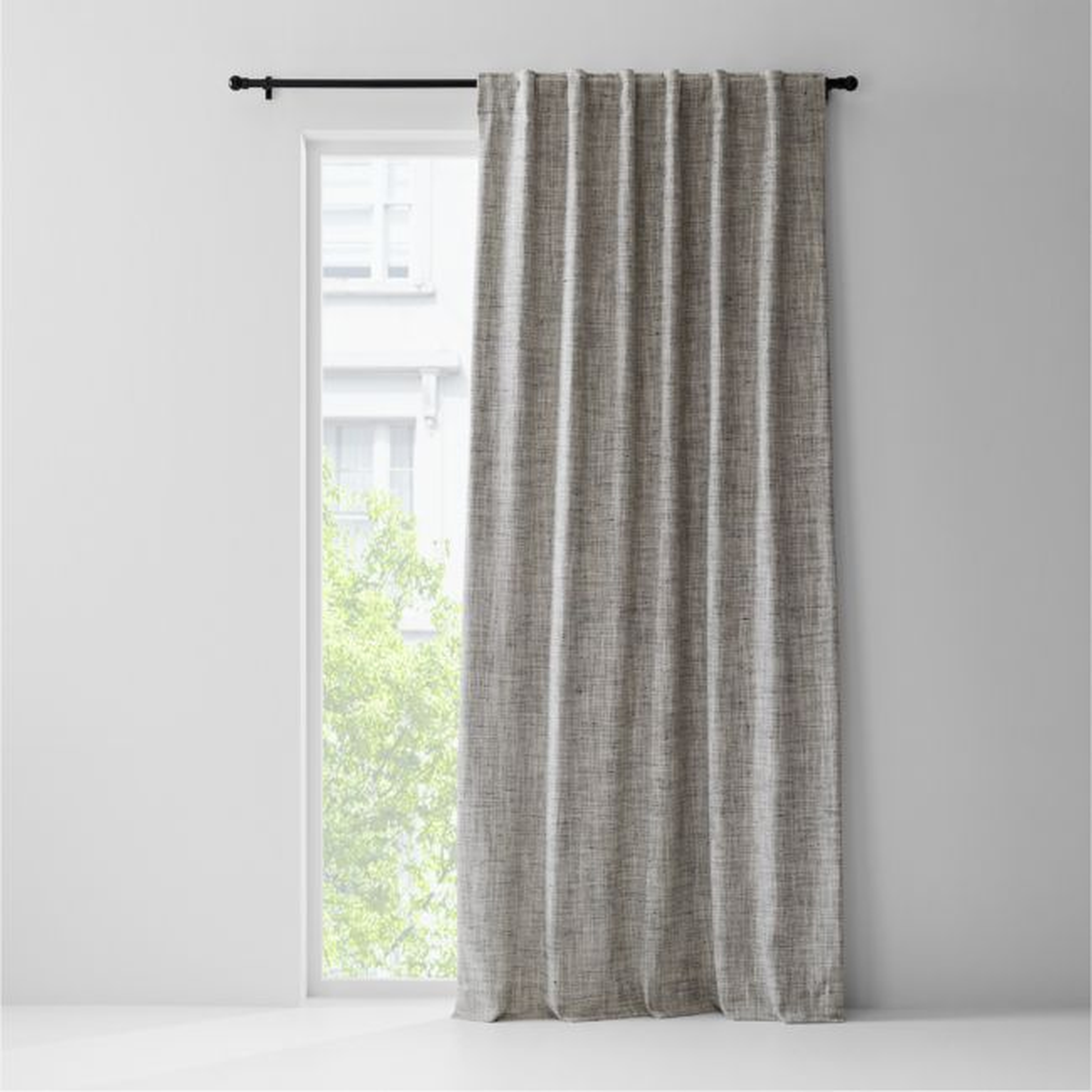 Reid Pebble Grey Blackout Window Curtain Panel 52"x84" - Crate and Barrel