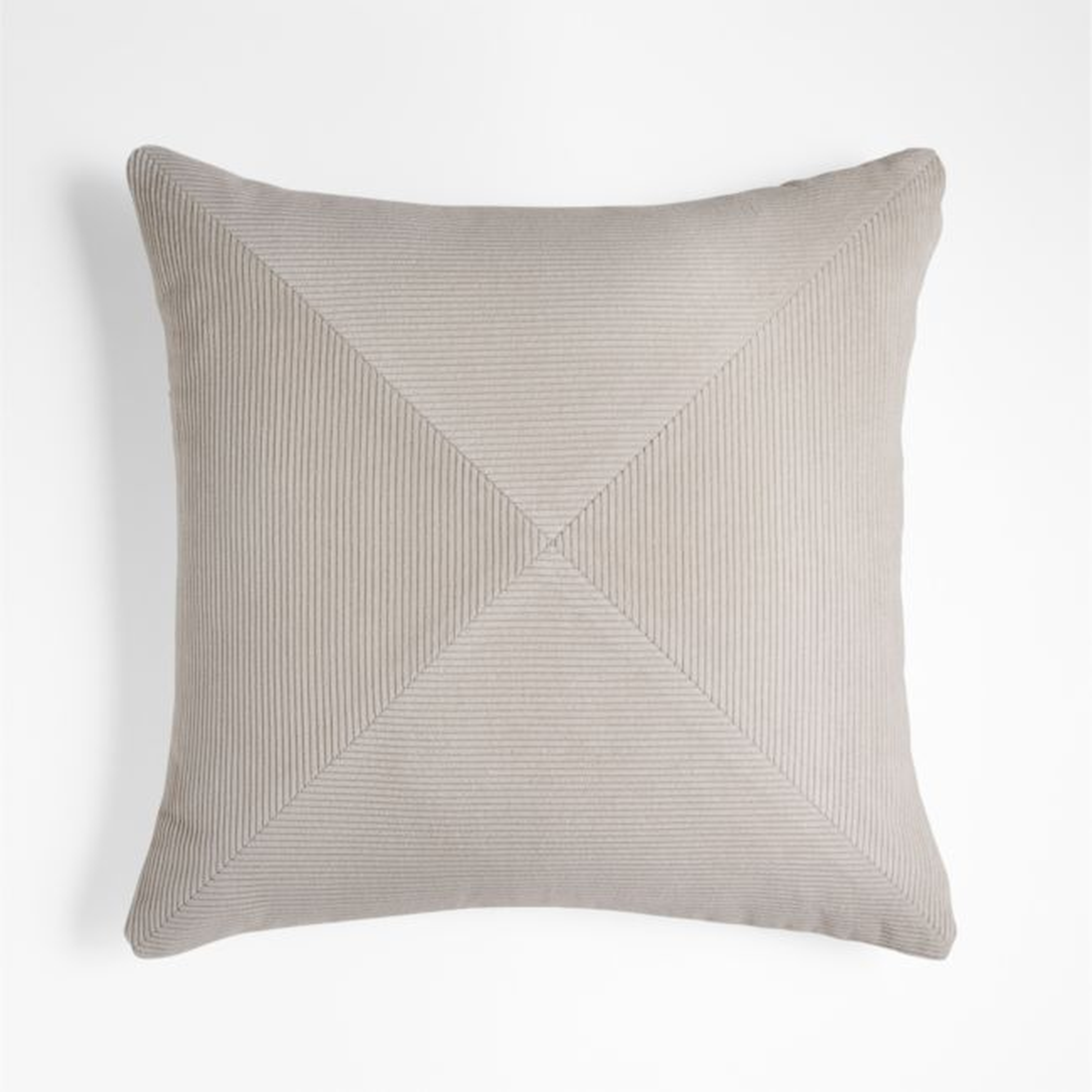 Cordell 20" White Corduroy Pillow Cover with Feather-Down Insert - Crate and Barrel
