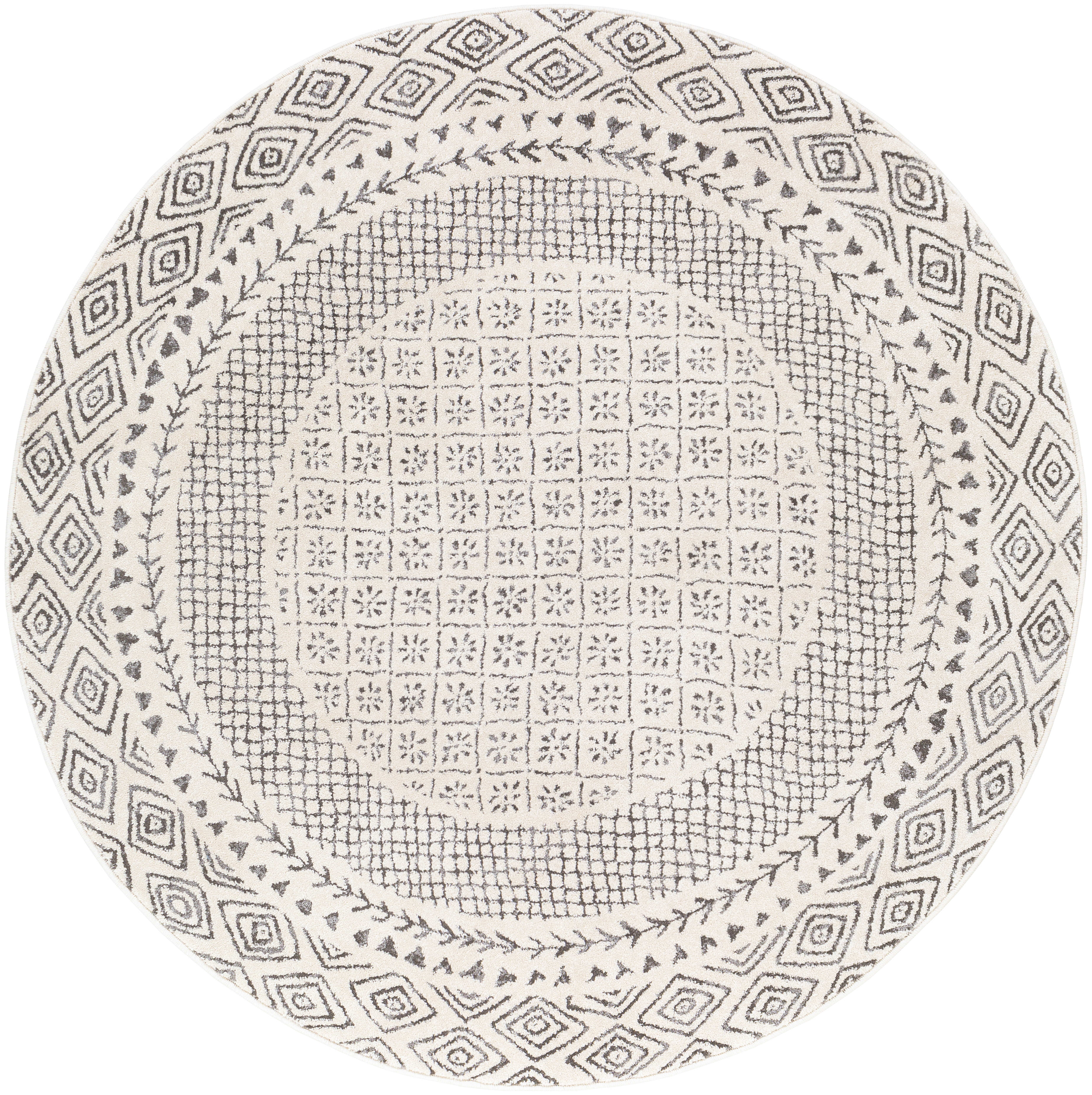 Bahar Beige Indoor 6'7" x 6'7" Machine Woven Rug - Surya