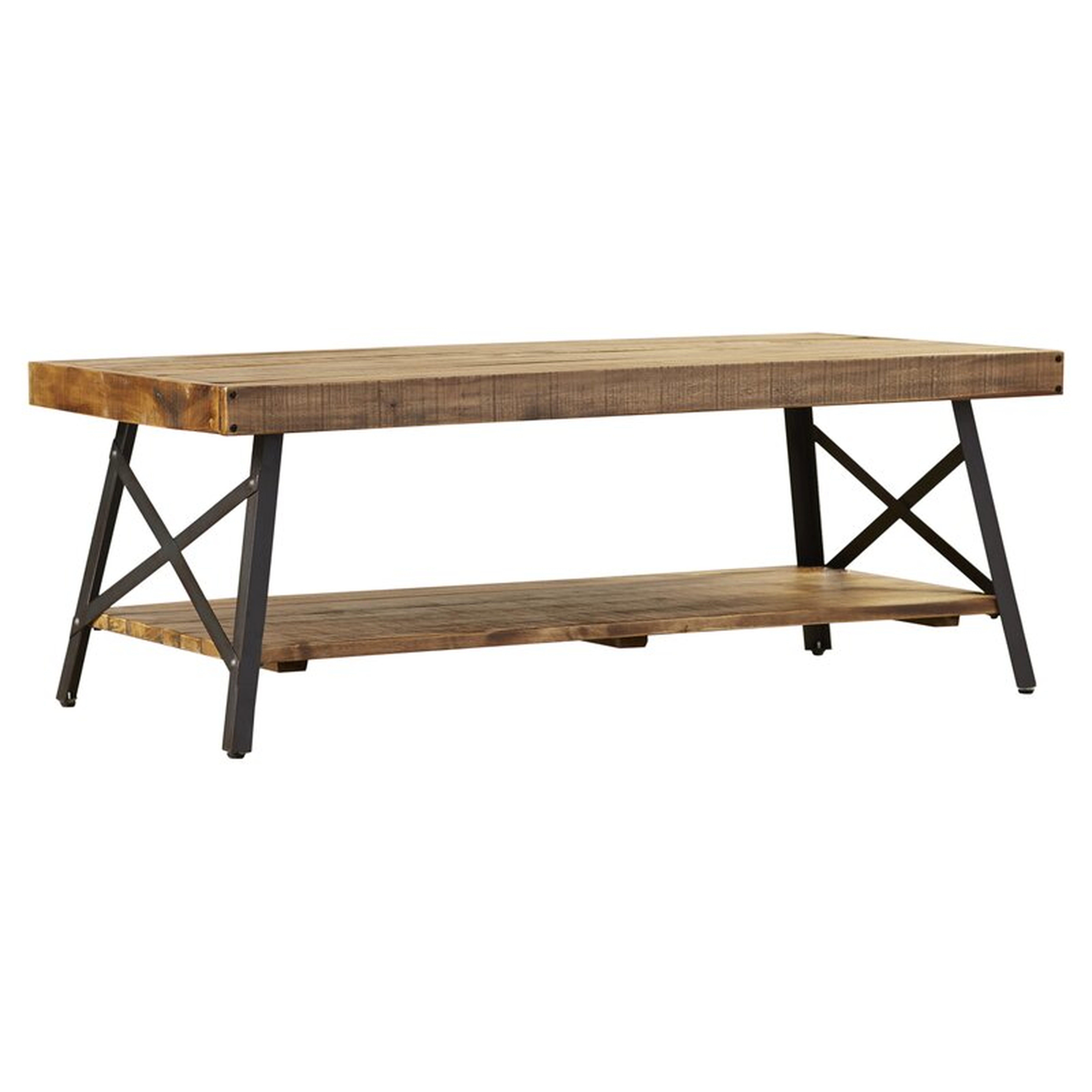 Laguna Solid Wood 4 Legs Coffee Table with Storage, Natural Pine Brown - Wayfair