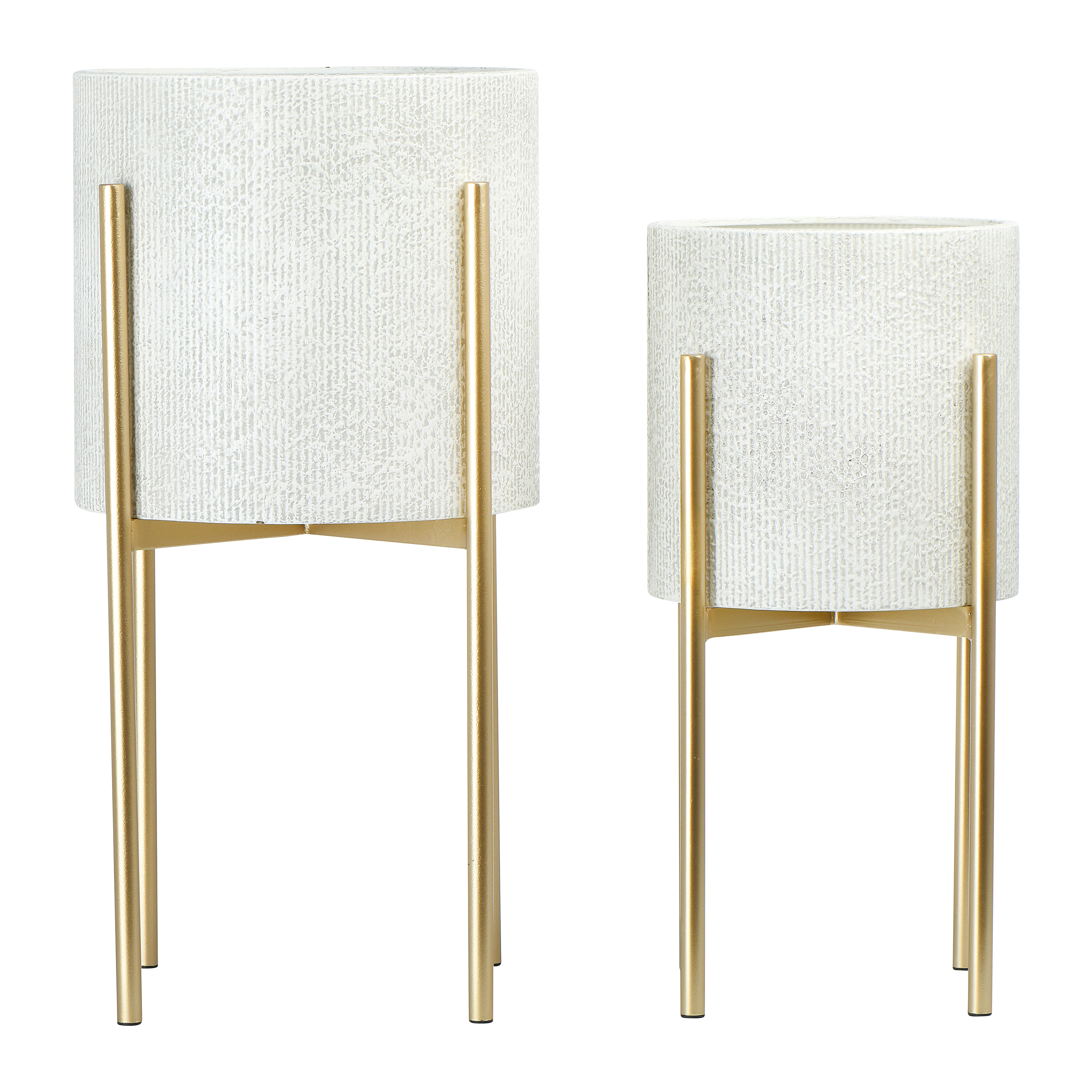 Metal Planters with Stand, Set of 2 - Creative Co-Op