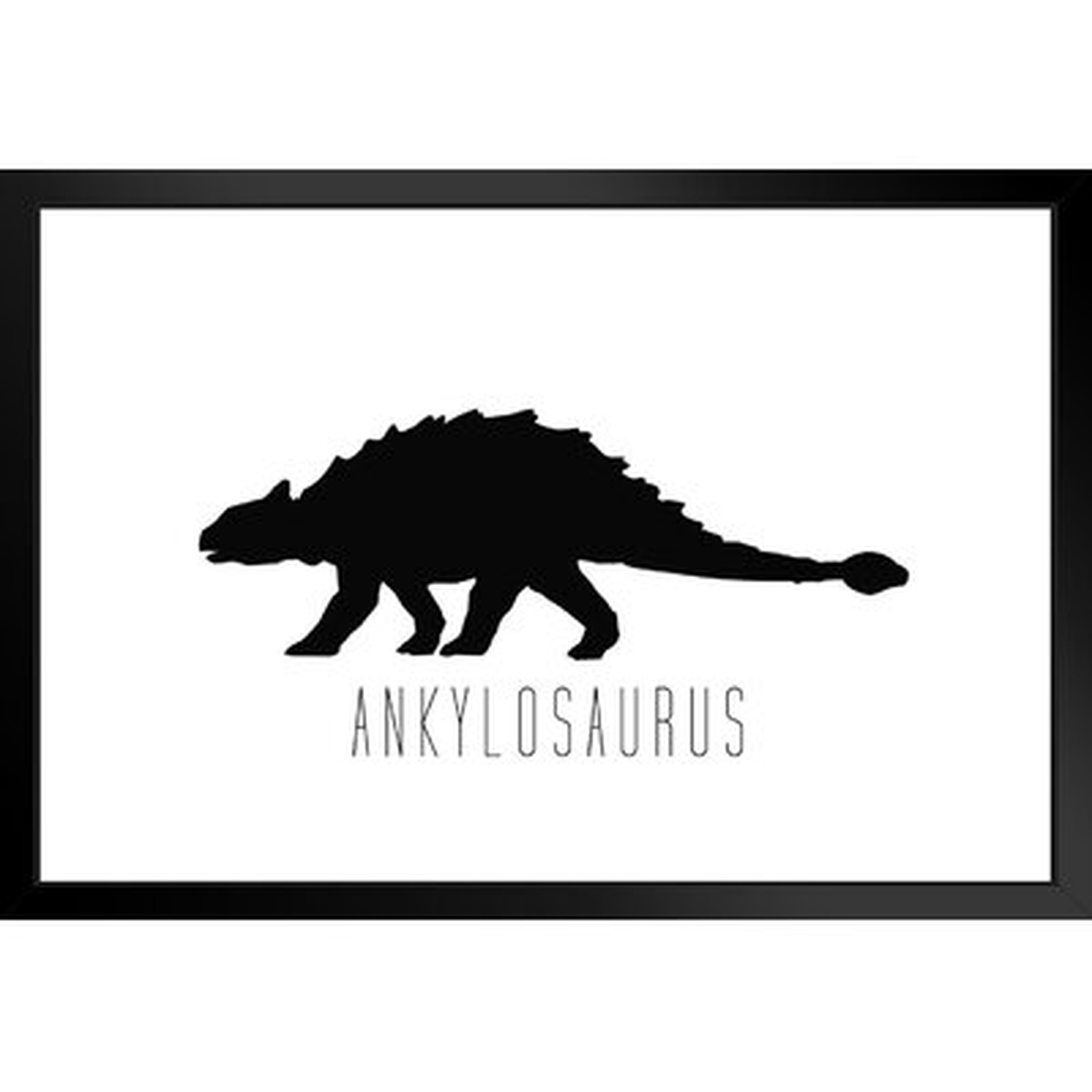 Dinosaur Ankylosaurus White Dinosaur Poster For Kids Room Dino Pictures Bedroom Dinosaur Decor Dinosaur Pictures For Wall Dinosaur Wall Art Prints For Walls Black Wood Framed Art Poster 20X14 - Wayfair