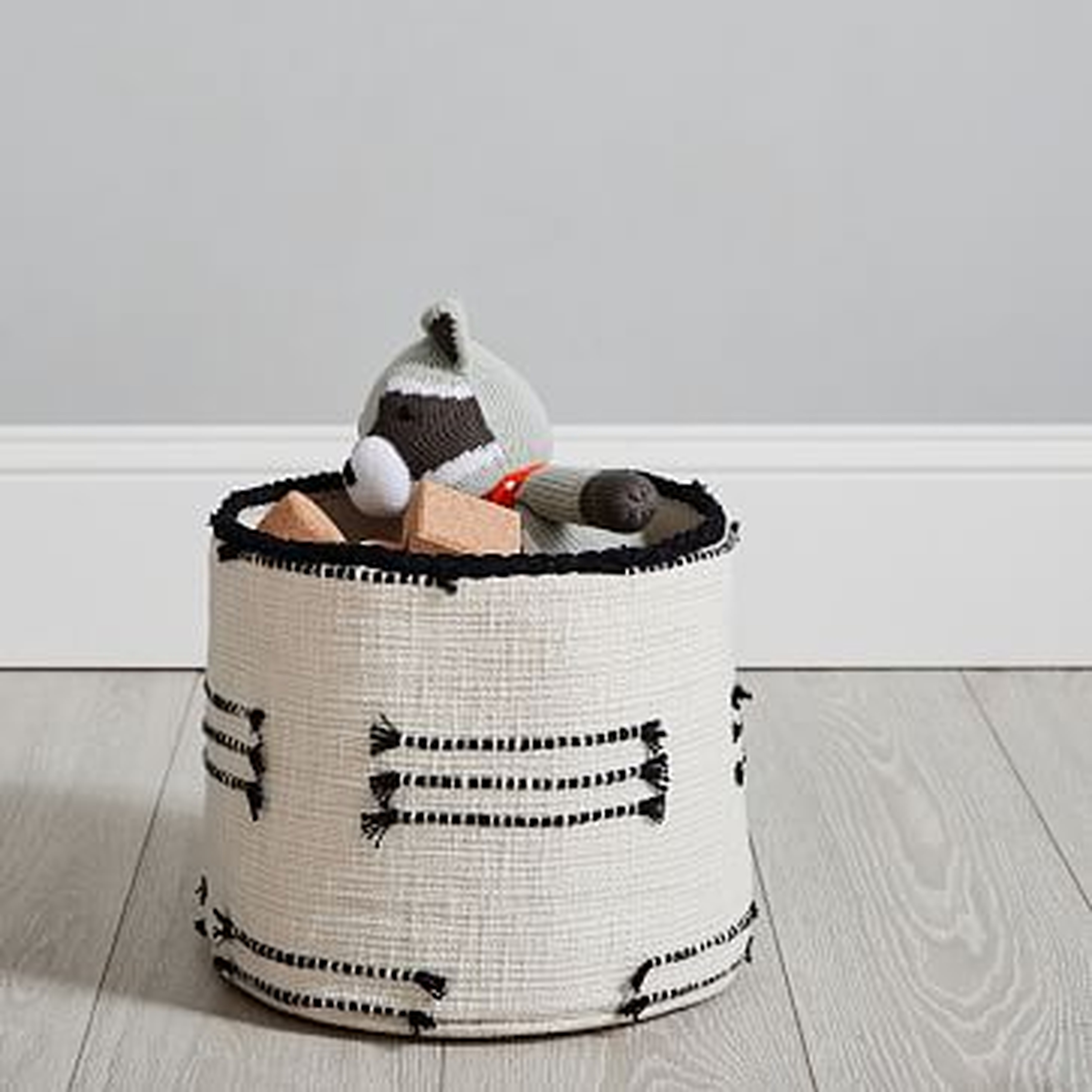 Storage Basket, Small, Black + White, WE Kids - West Elm