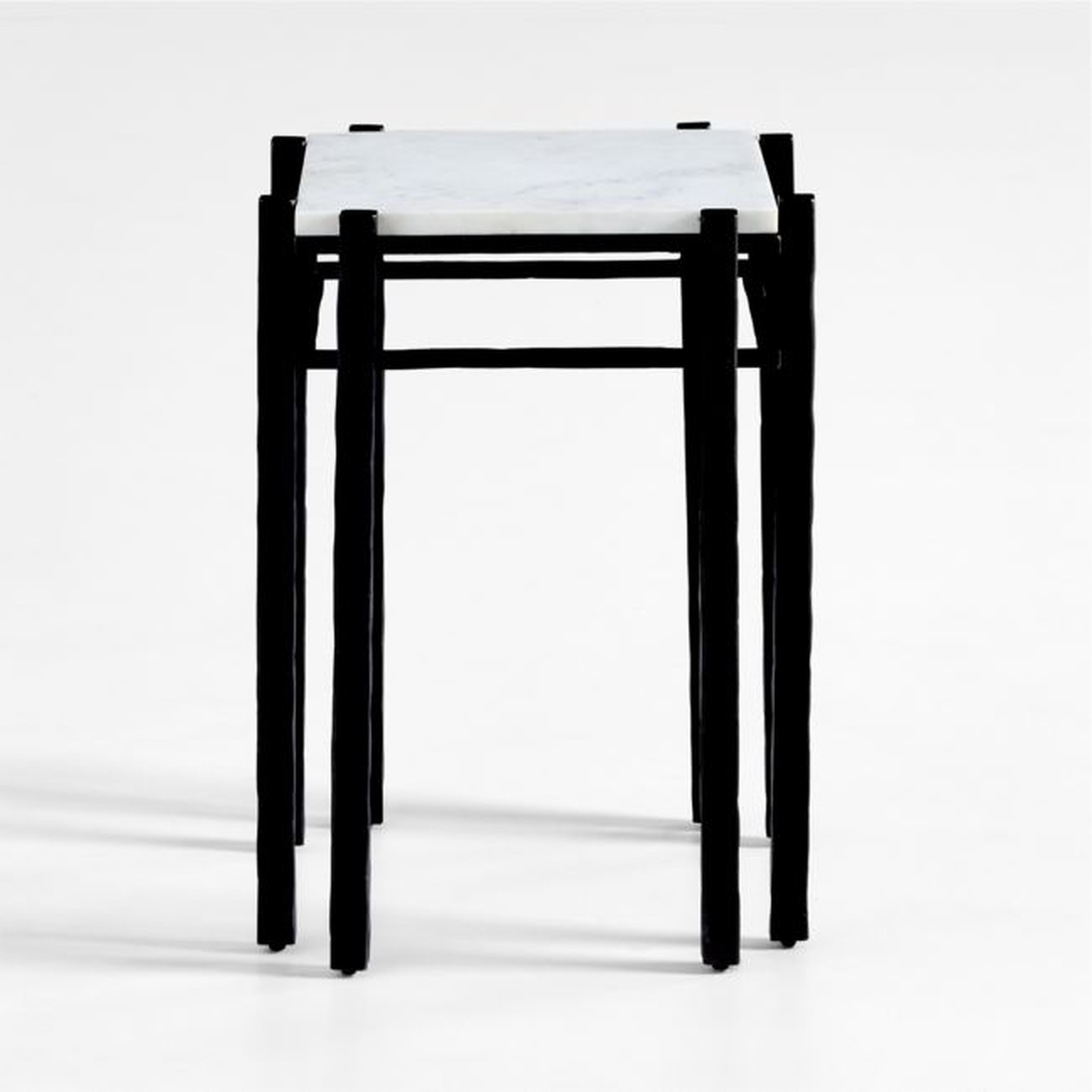 Serra White Marble End Table - Crate and Barrel