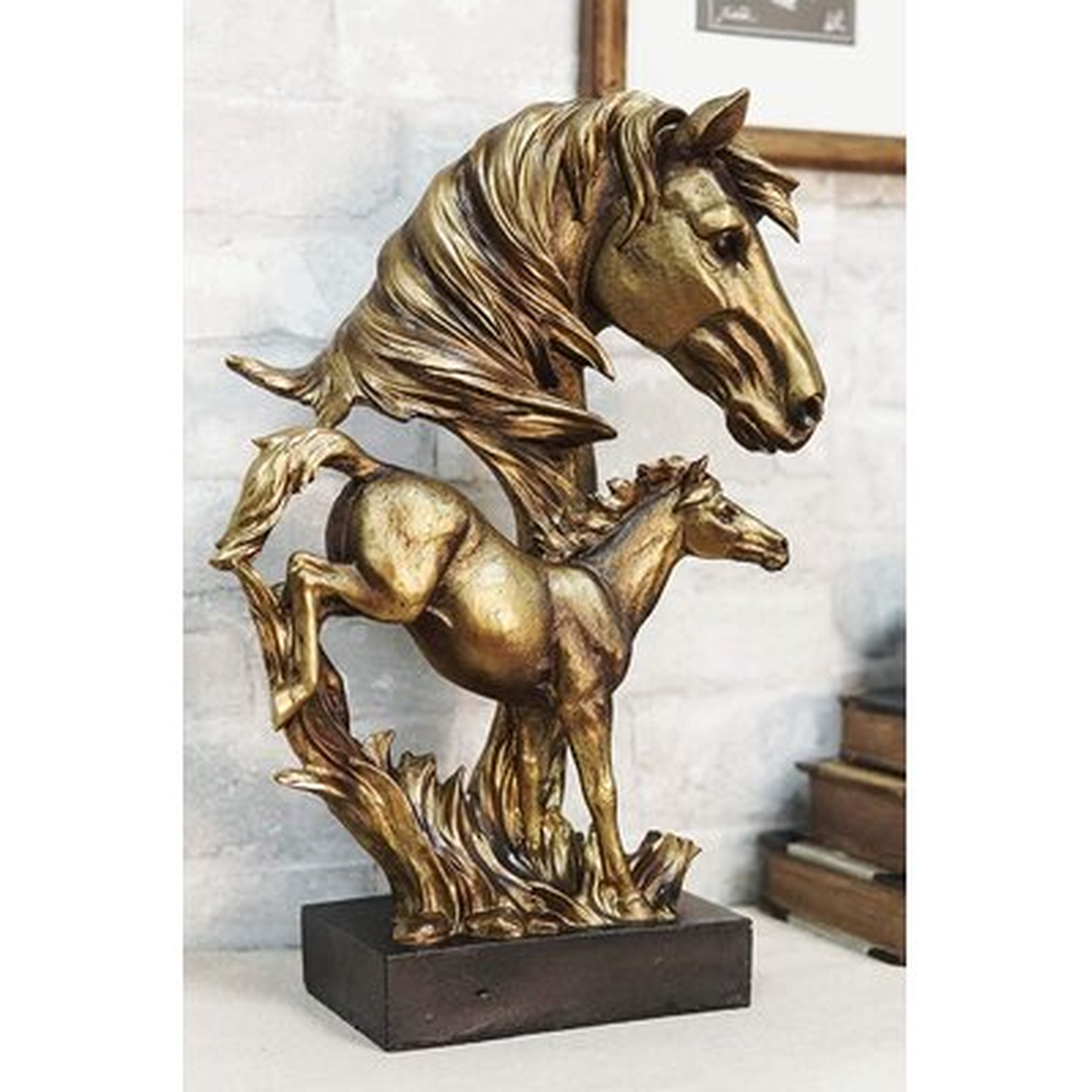 Capel Stallion Bust with Galloping Figurine - Wayfair