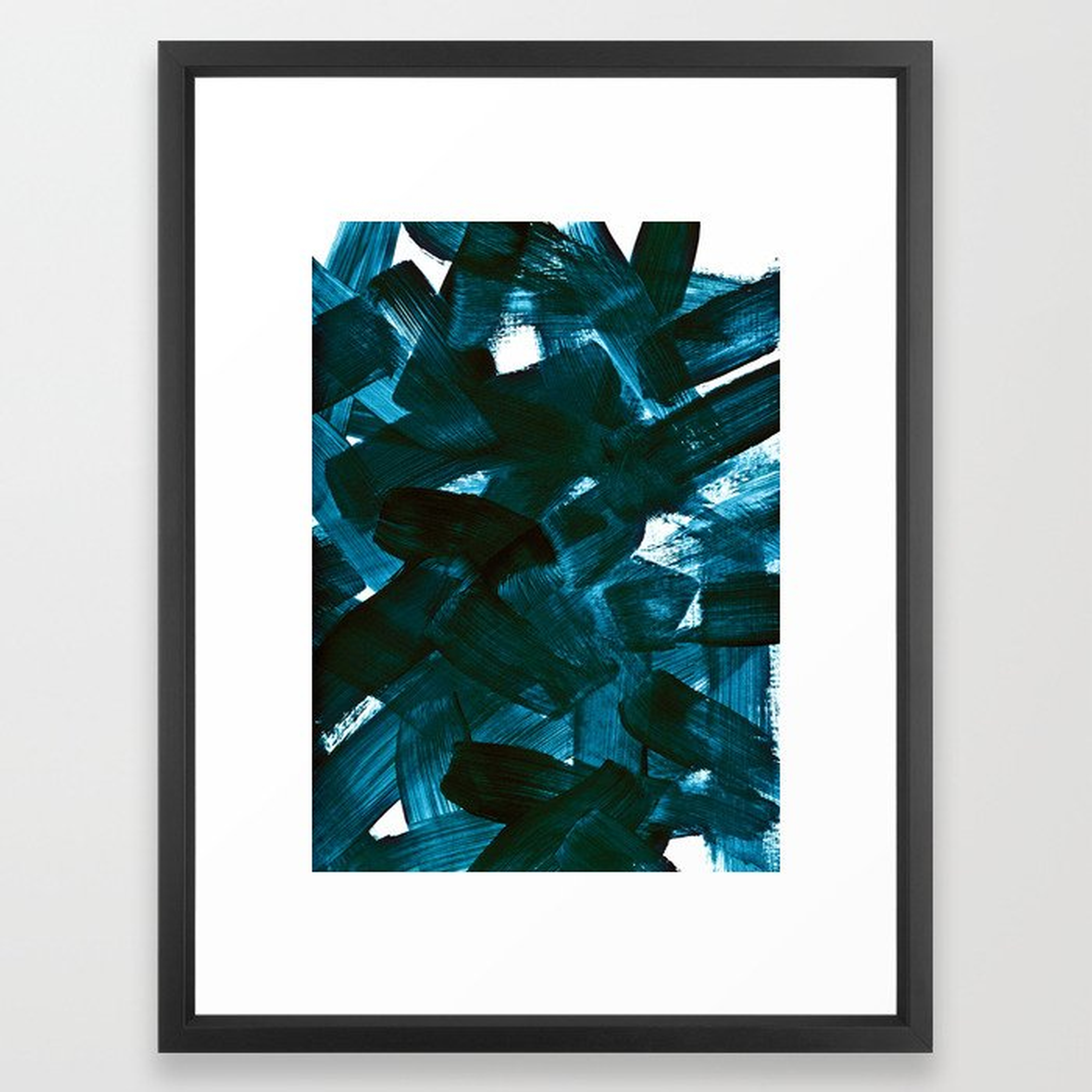 Blue Green Mess Framed Art Print by Iris Lehnhardt - Vector Black - MEDIUM (Gallery)-20x26 - Society6