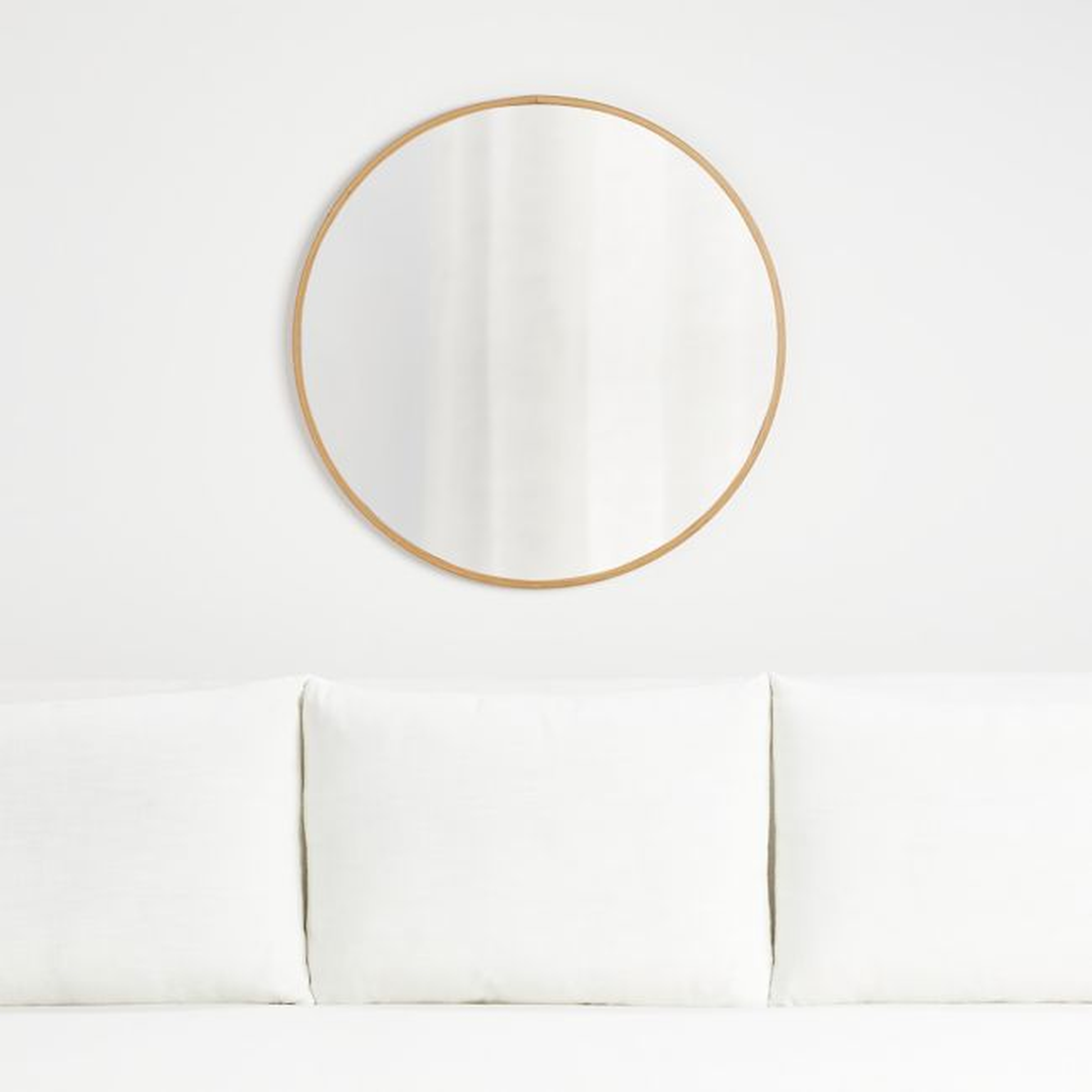 Edge Oak Round Wall Mirror - Crate and Barrel