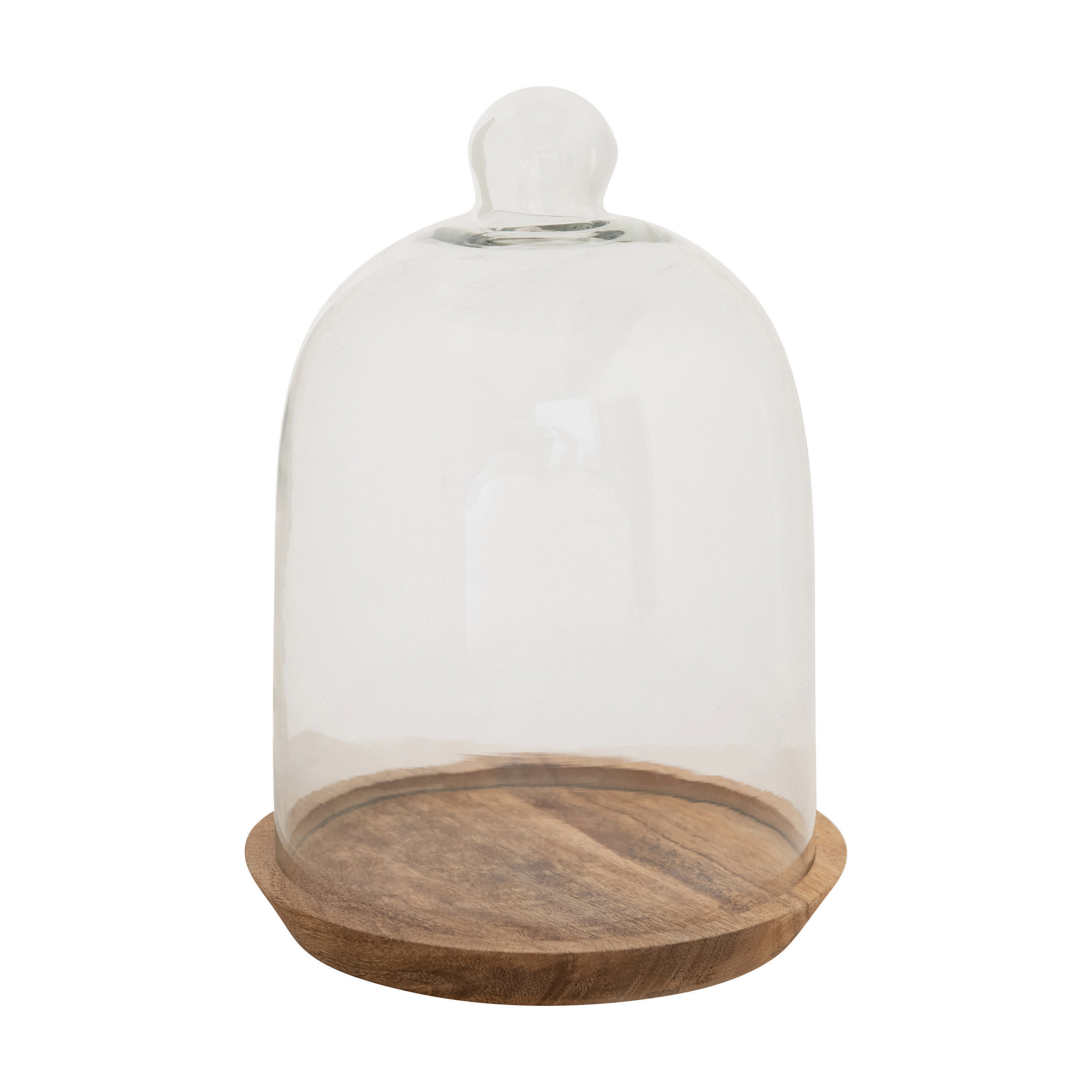 Glass Cloche with Mango Wood Base, Set of 2 - Creative Co-Op