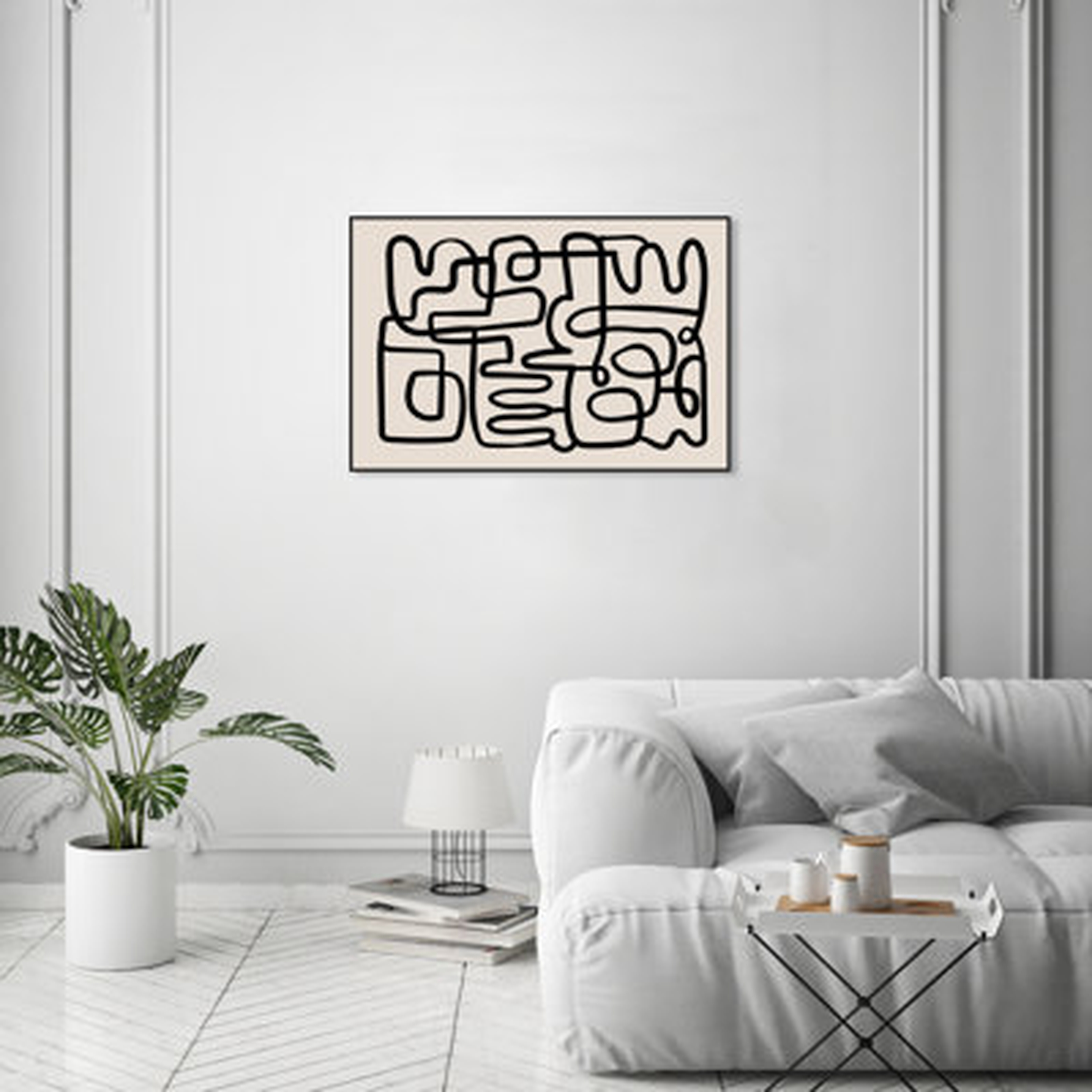 Abstract Line Art Black And White 'Articles IX' Framed Canvas Print Wall Art By Oliver Gal - Wayfair