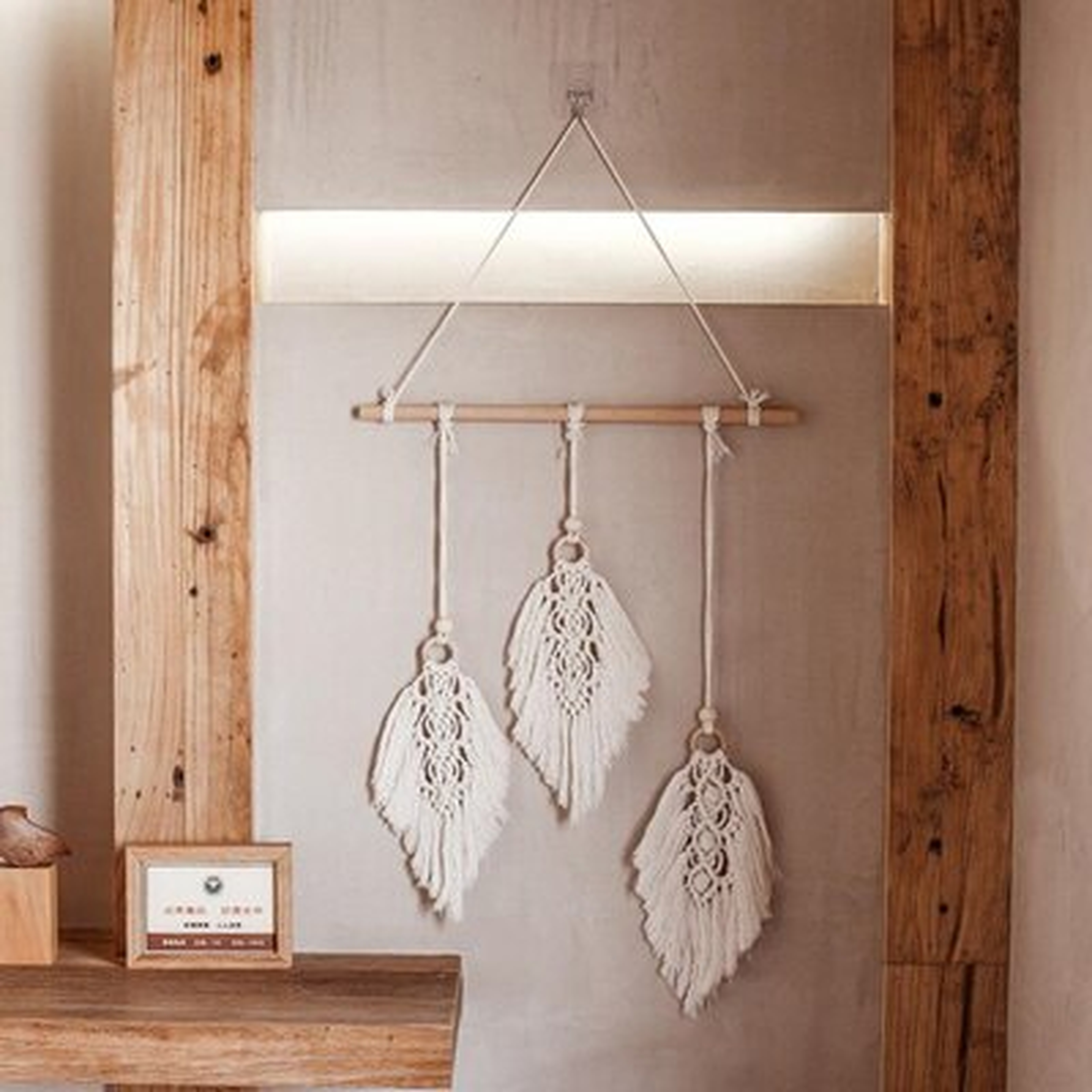 Macrame Wall Hanging Woven, Boho Chic Bohemian Wall Decor Handmade, Art Home Decoration Tassel Geometric Pattern For Home, Living Room, Apartment Dorm Room - Wayfair