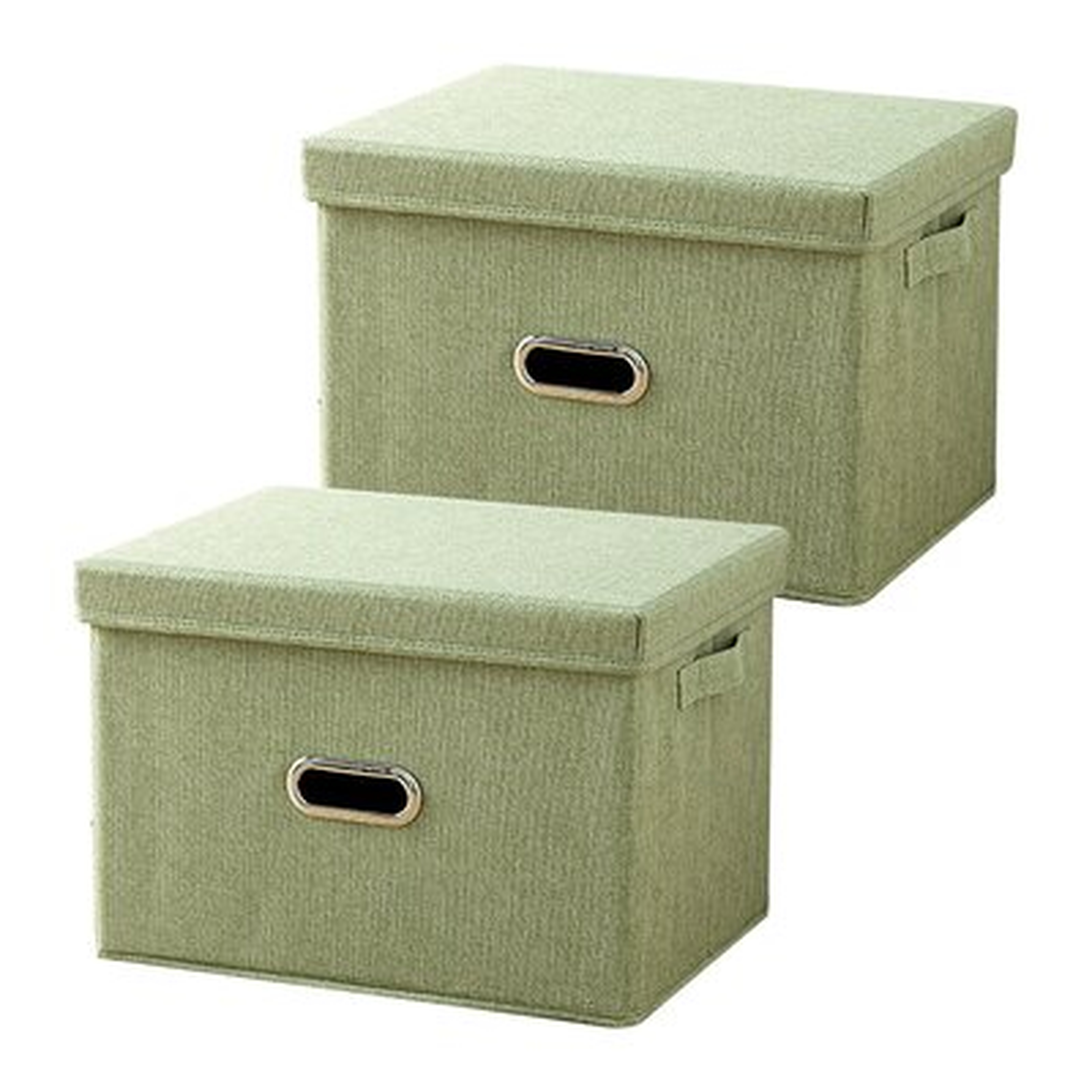 Collapsible Storage Bins Linen Fabric For Shelves Closet Basket Organizer Bin (Set Of 2) - Wayfair