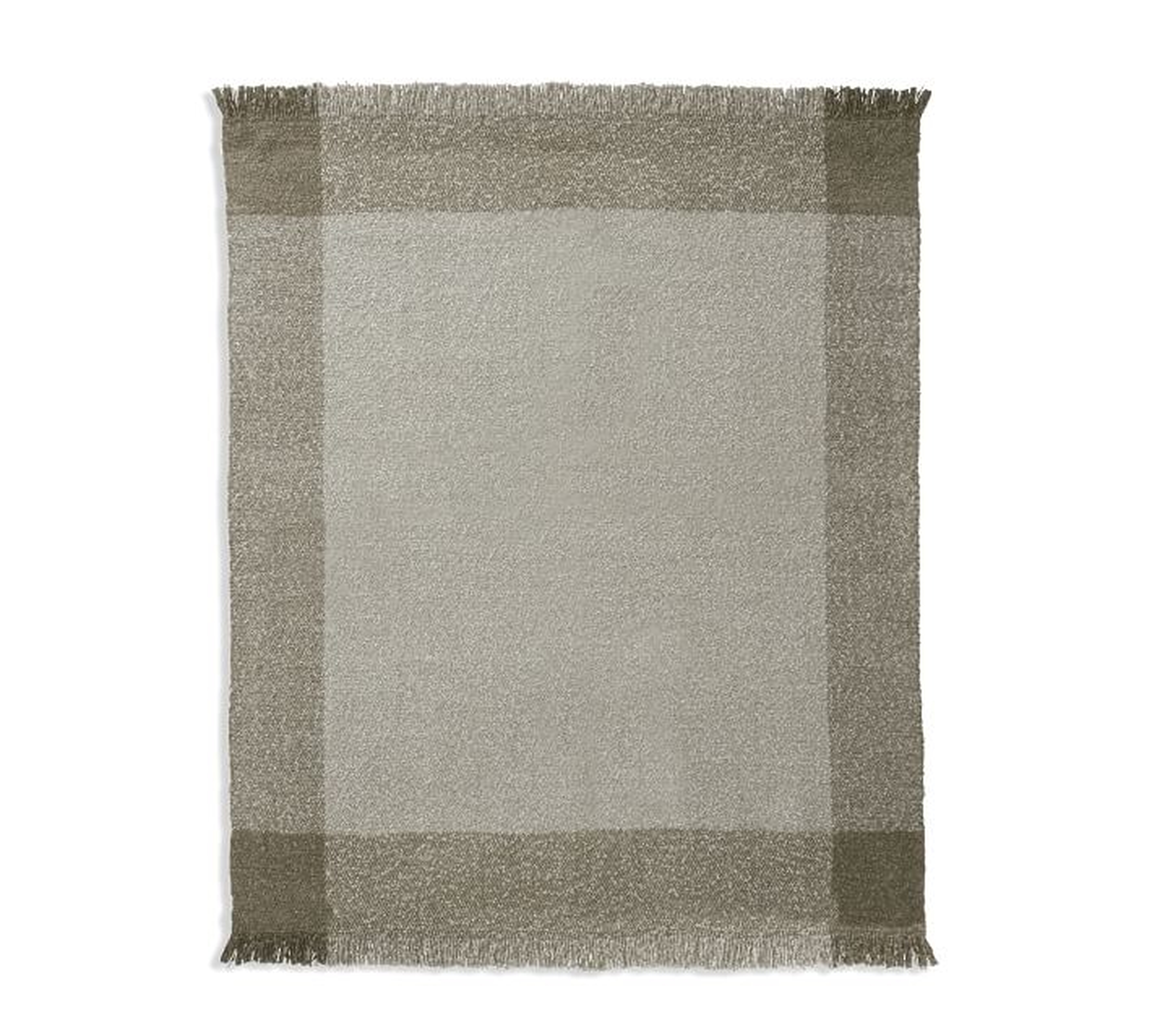 Heathered Boucle Personalized Throw, Sage, 50" x 60" - Pottery Barn
