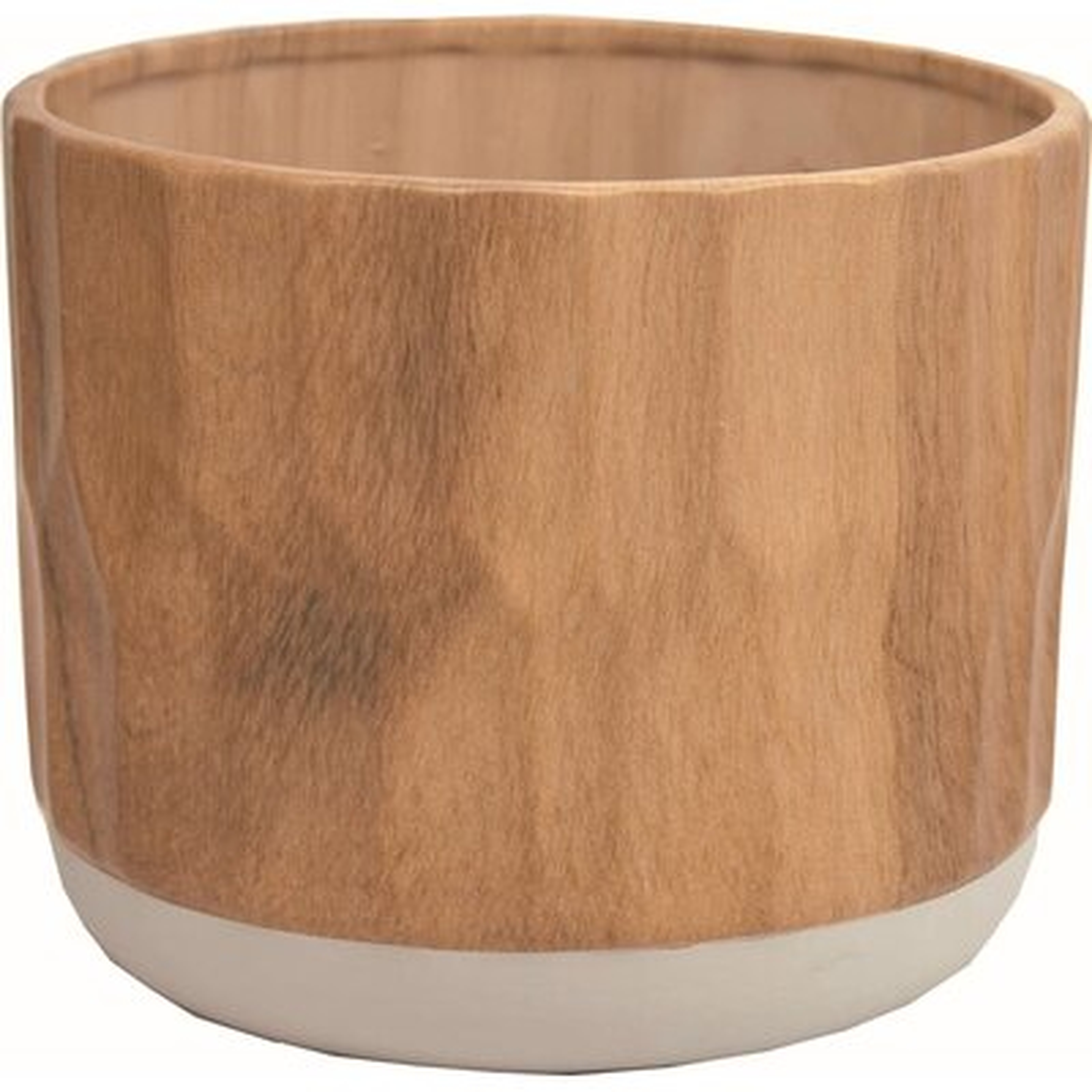 Baudin Brown Wood Grain Finish Planter - Wayfair