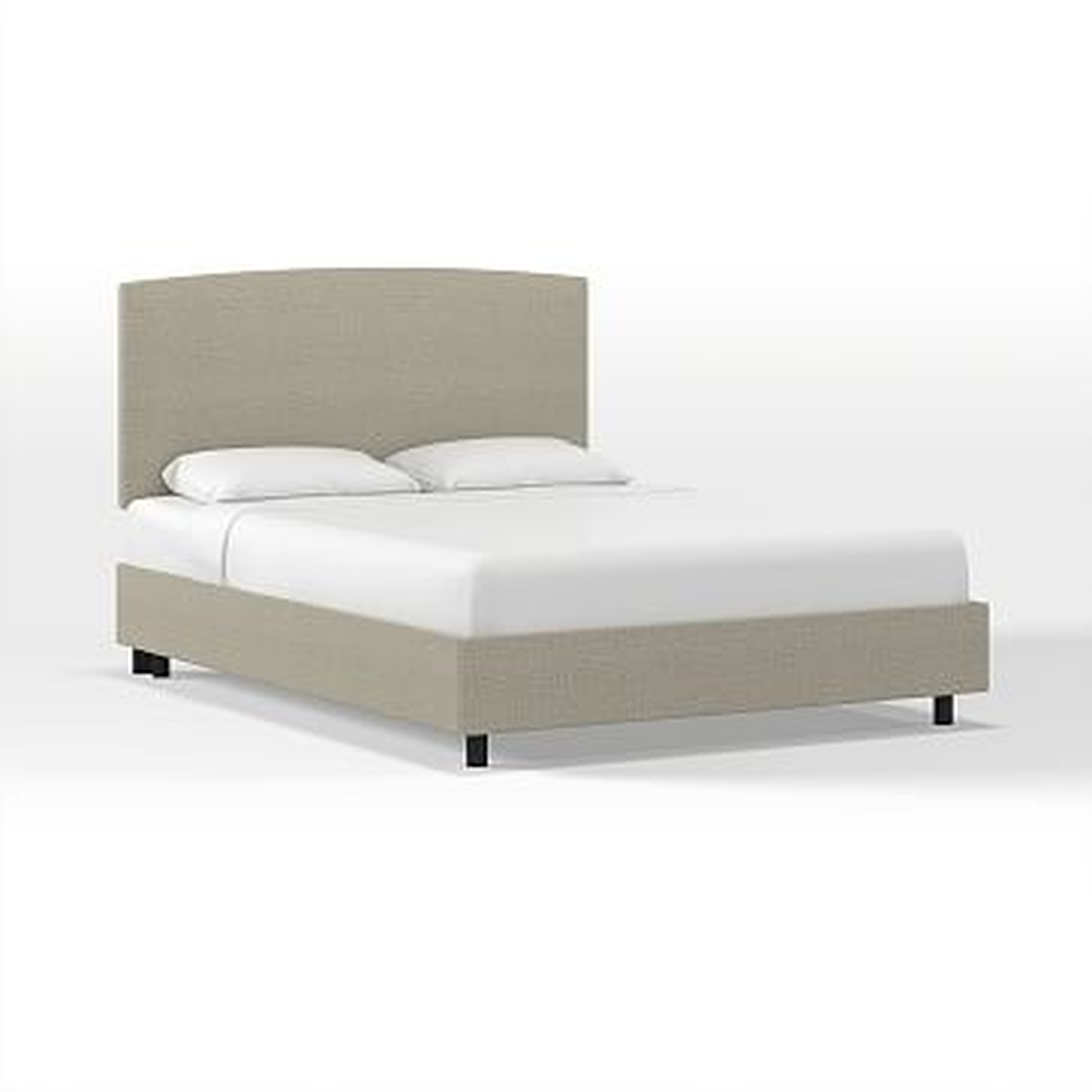 Skyline Upholstered Bed, Queen, Twill, Stone - West Elm