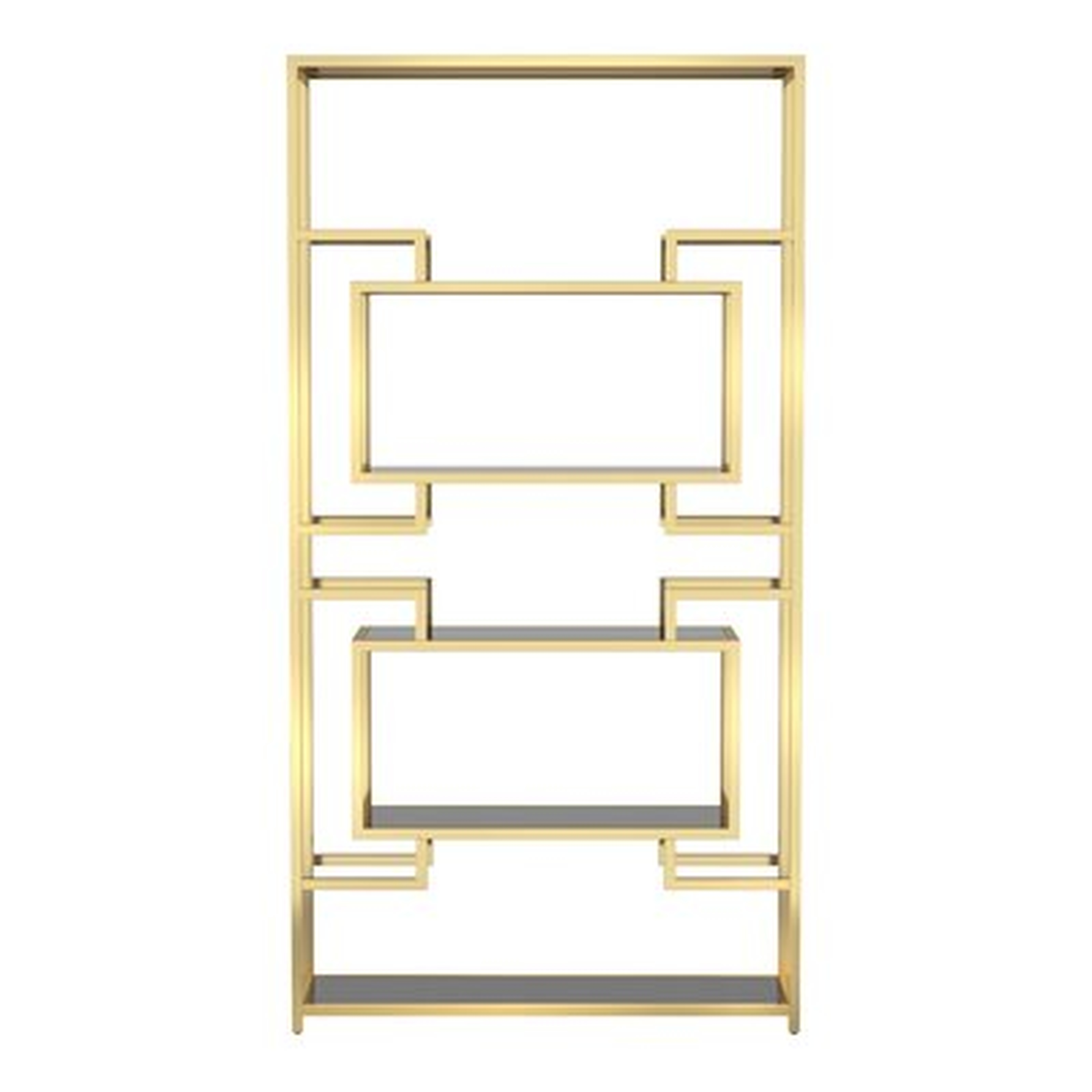 Crista Bookcase With 5mm Black Printed Tempered Glass Shelves - Wayfair