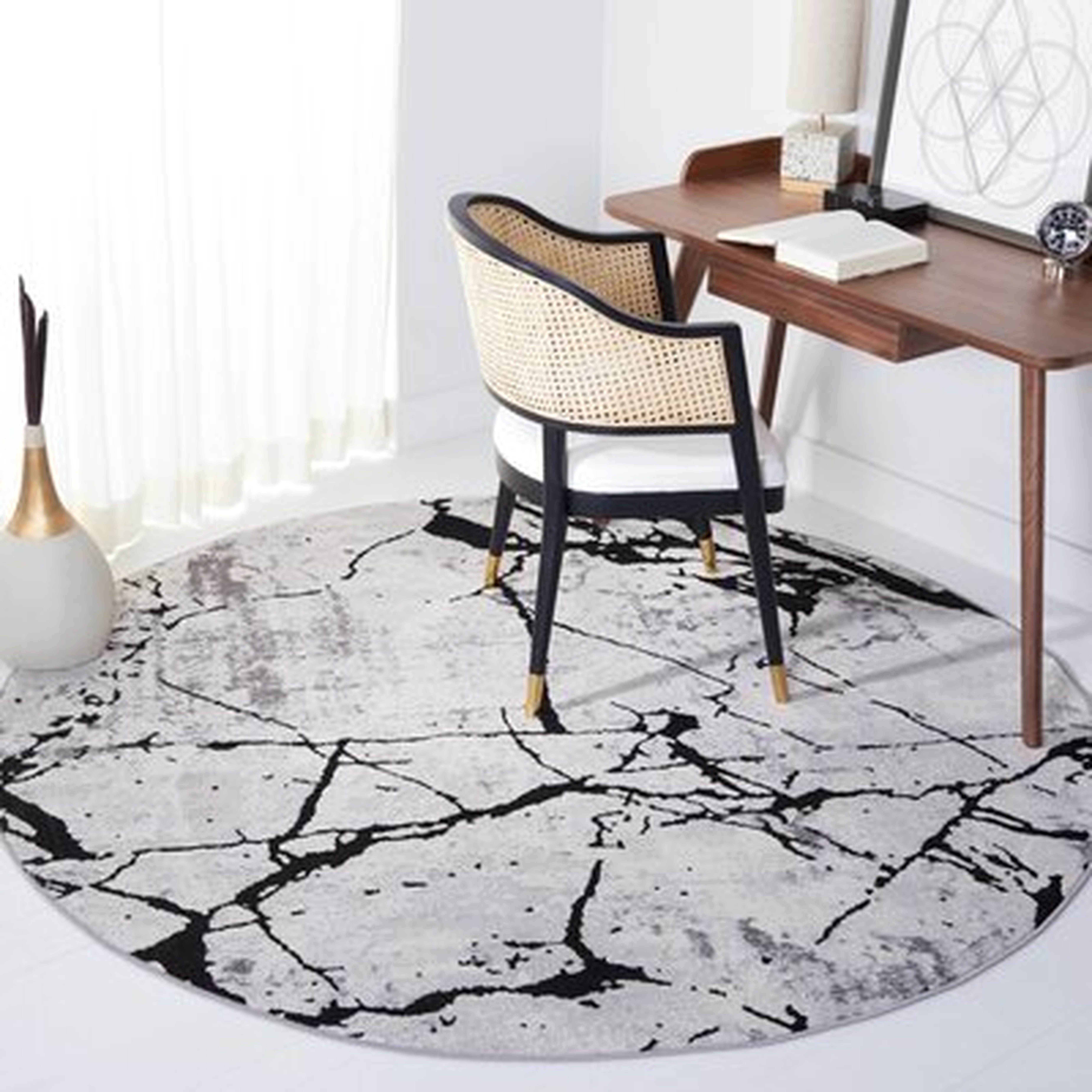 Metzger Abstract Gray/Black Area Rug - Wayfair