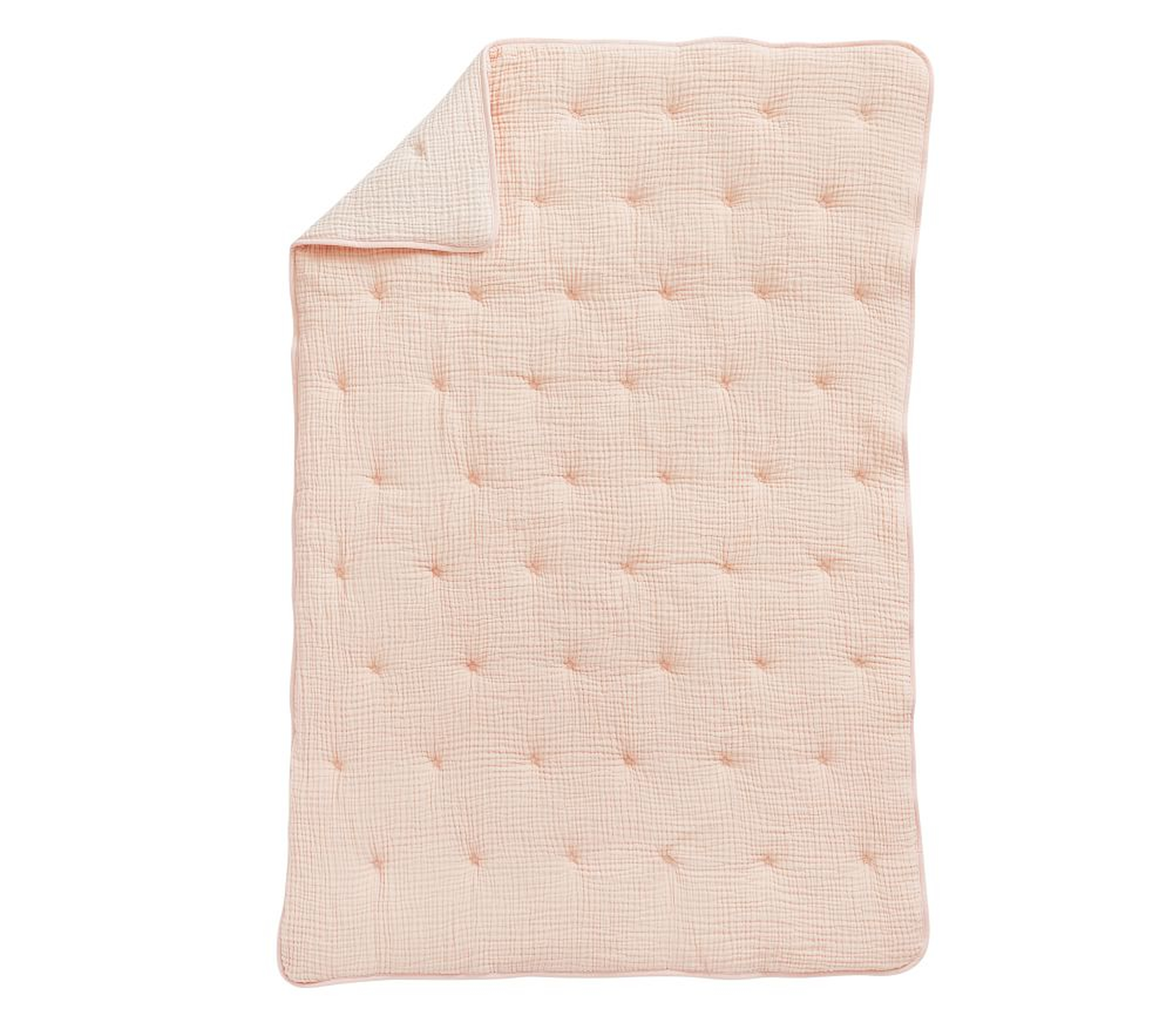 Cuddle Me Muslin Baby Quilt, Blush - Pottery Barn Kids