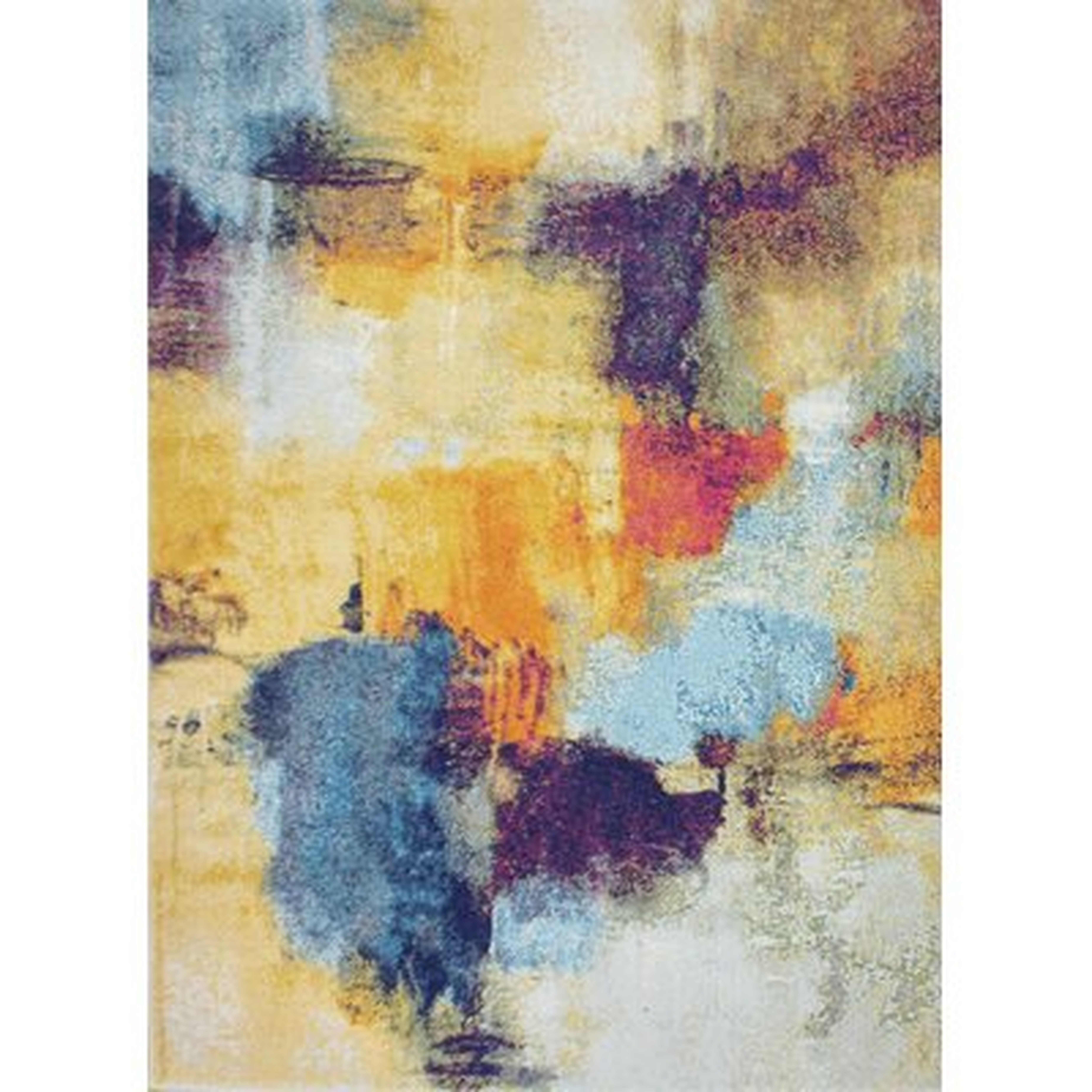 Coughlin Abstract Blue/Yellow Area  Rug - Wayfair