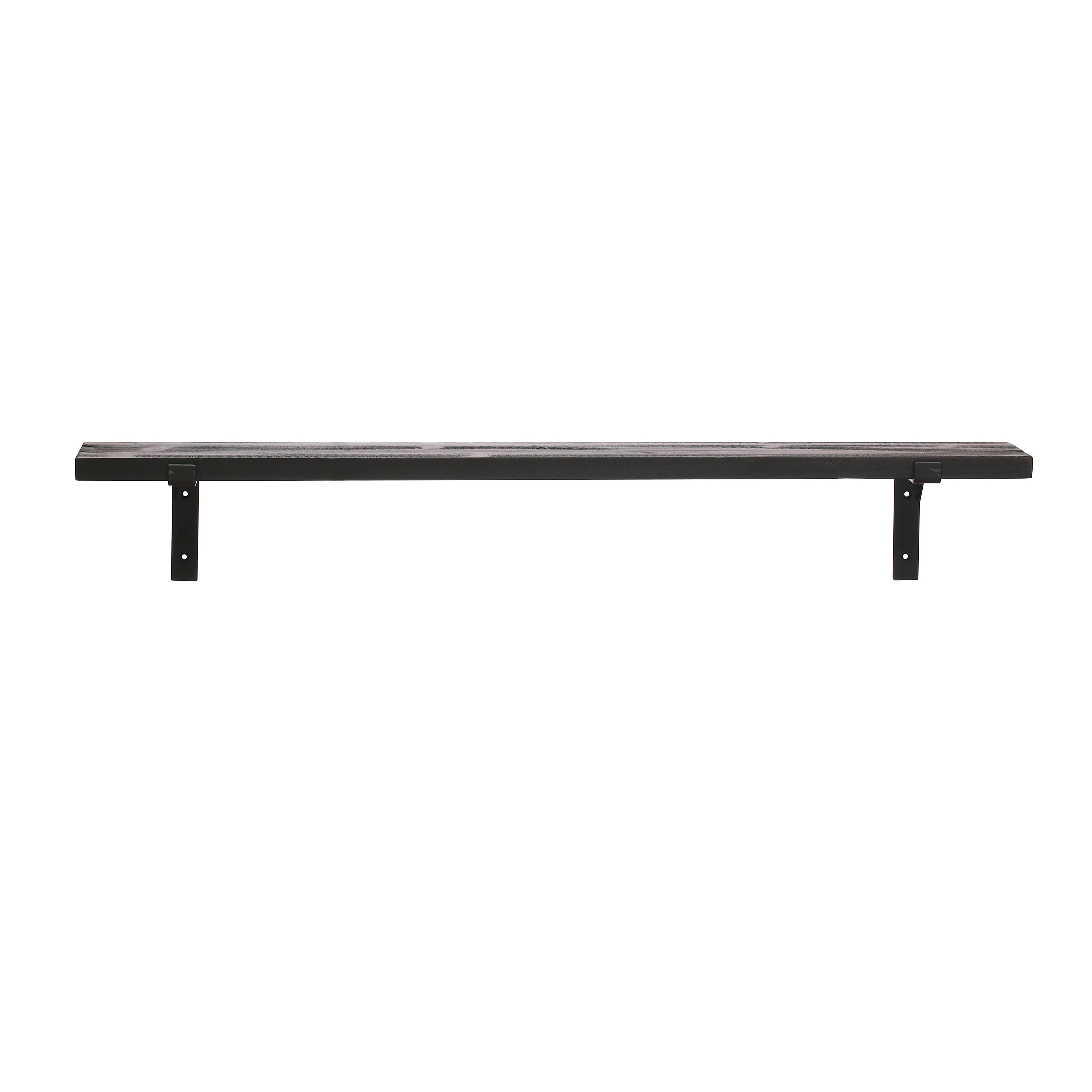 39.25 Inches Wood and Metal Wall Shelf, Black - Bloomingville