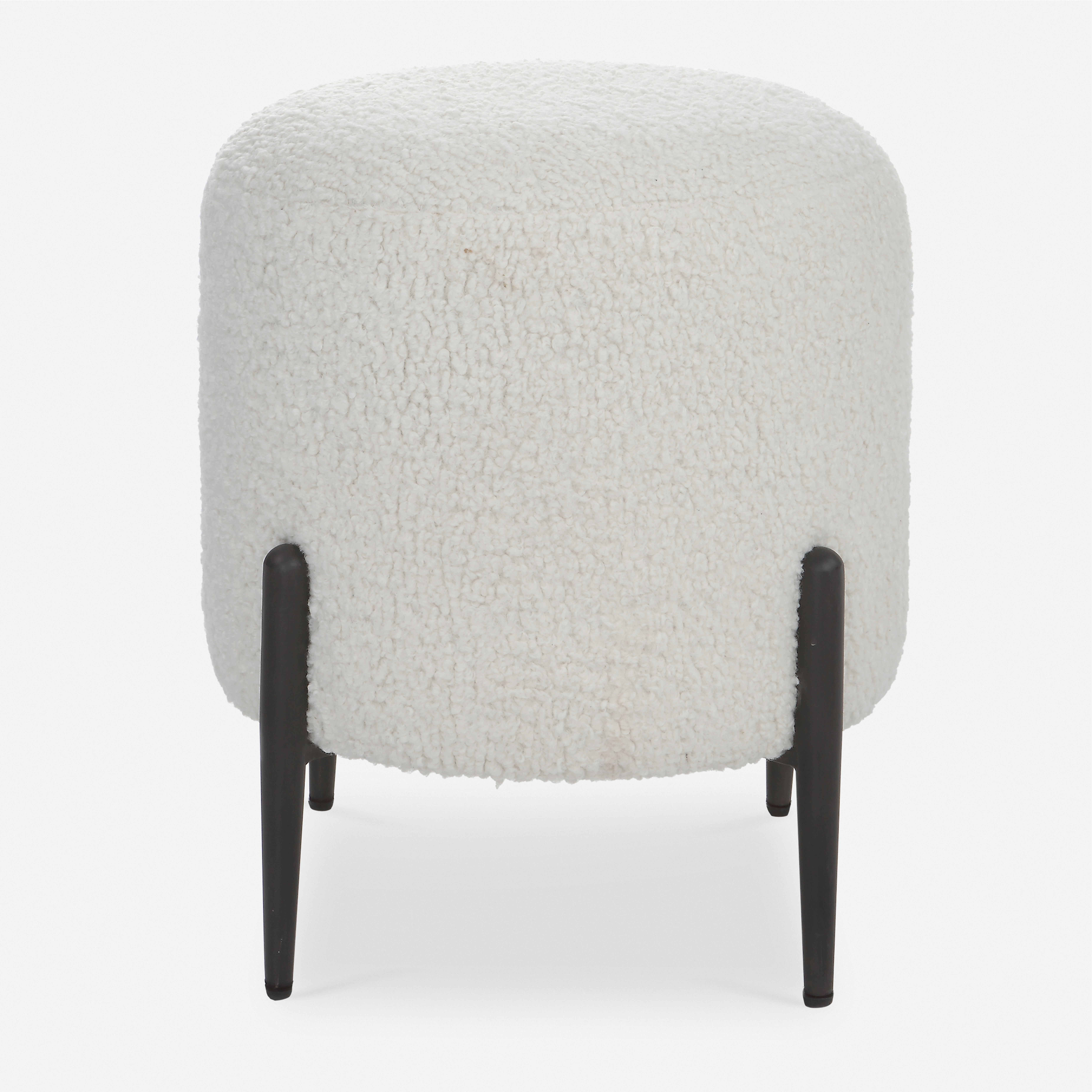 Arles White Shearling Ottoman - Uttermost