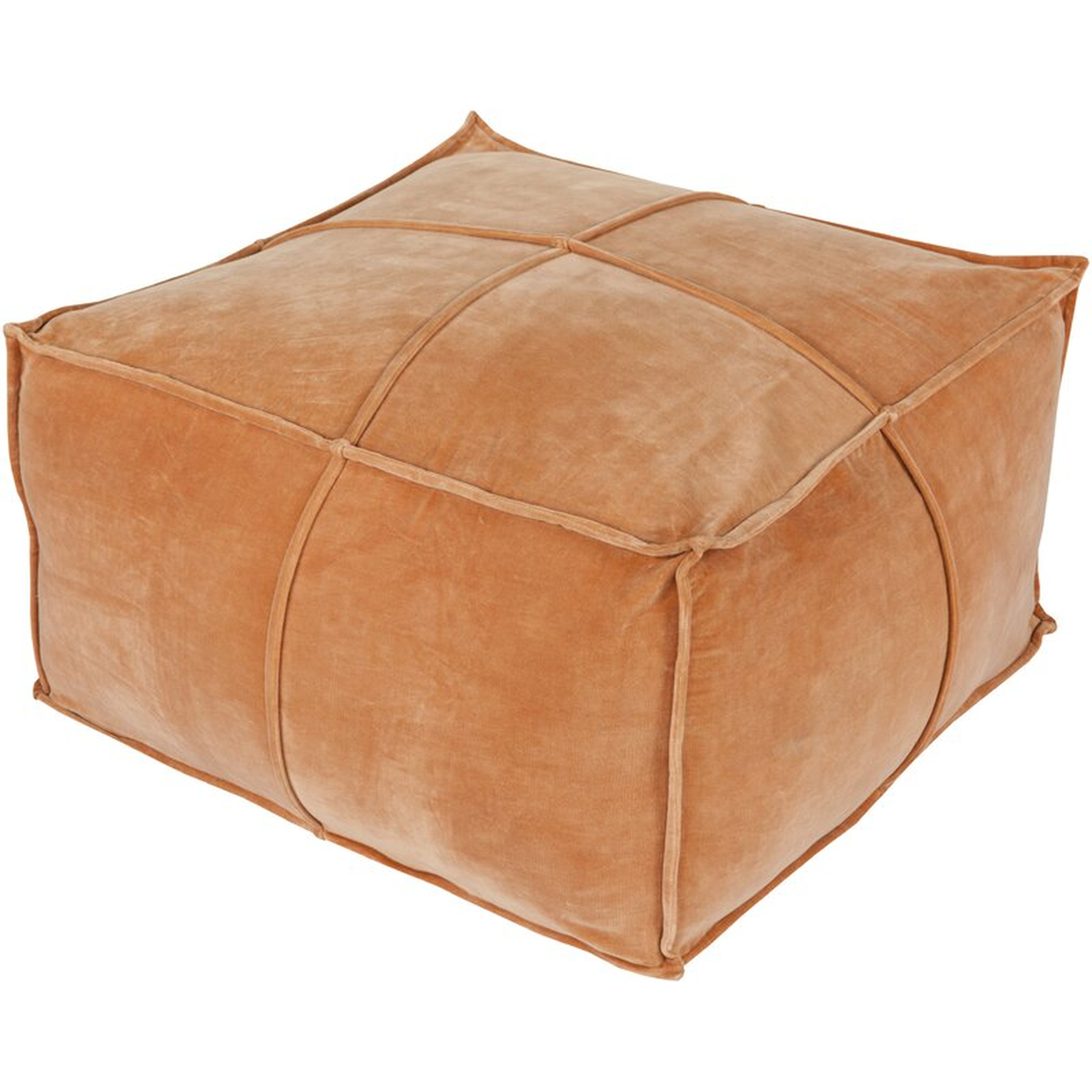 Cotton Velvet Pouf Ottoman Upholstery Color: Rust - Perigold