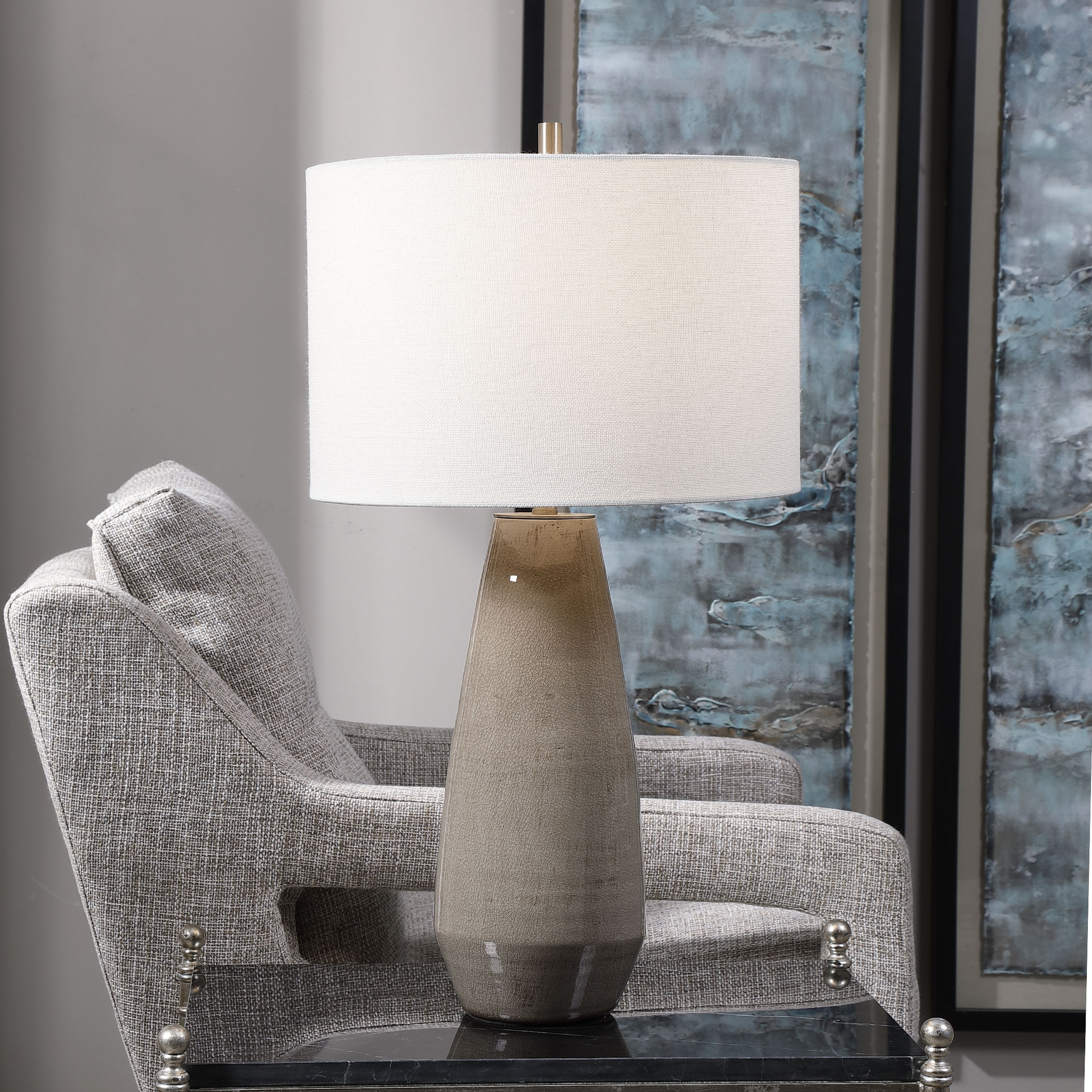 Volterra Taupe-Gray Table Lamp - Hudsonhill Foundry