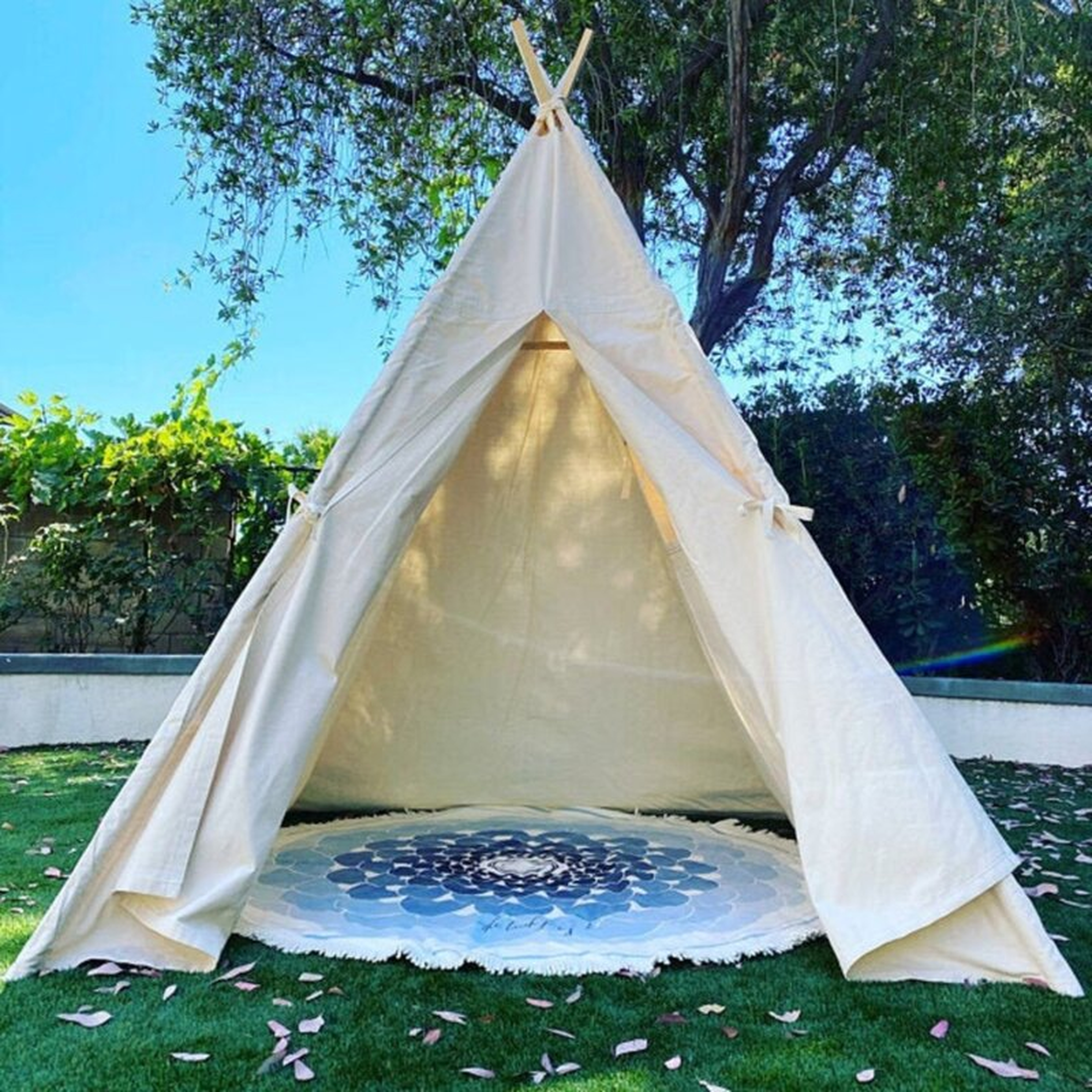 Porpora Porpora Indoor/Outdoor Canvas Triangular Play Tent with Carrying Bag - Perigold