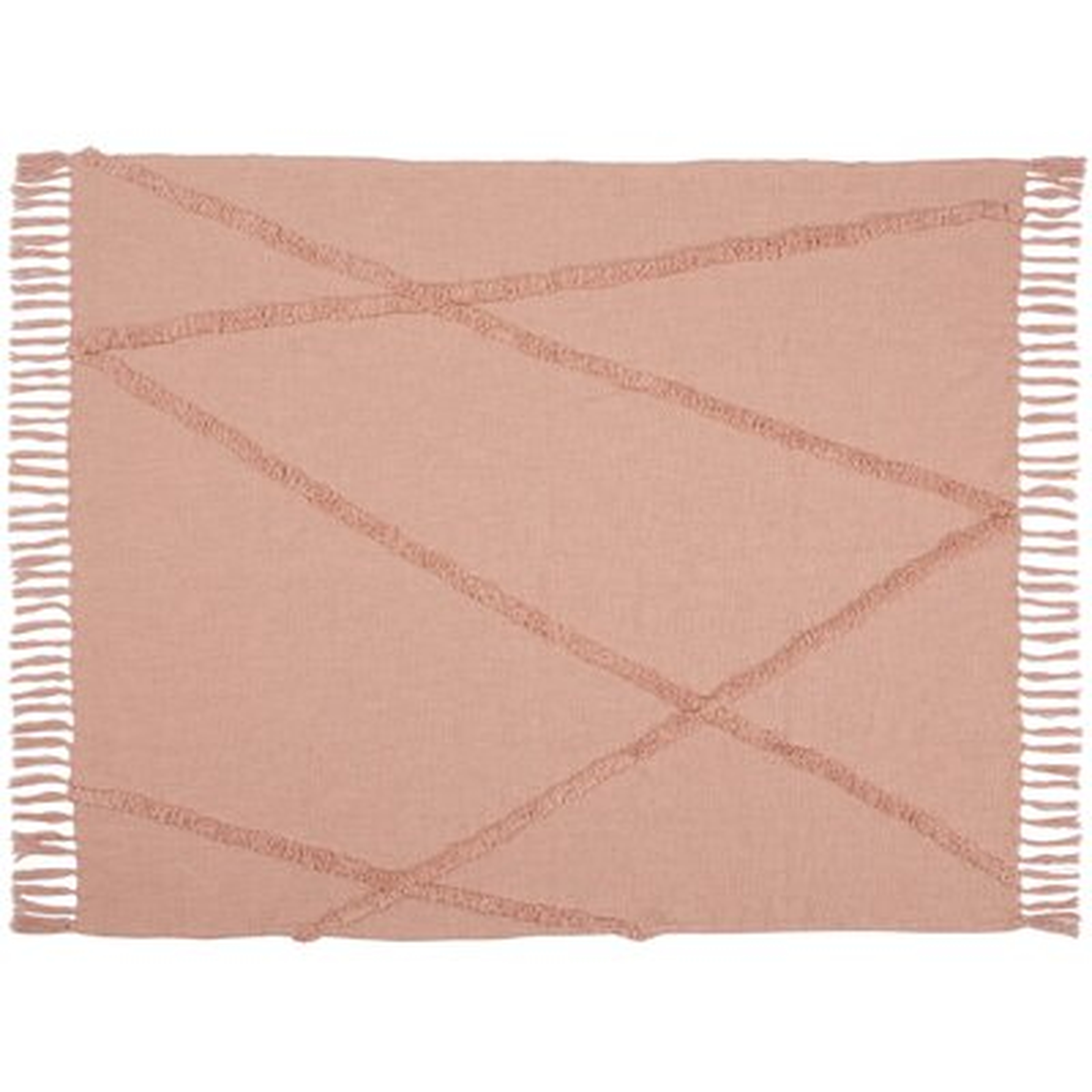 Life Styles Solid Tufted Abstract Diamond Throw Blanket - AllModern