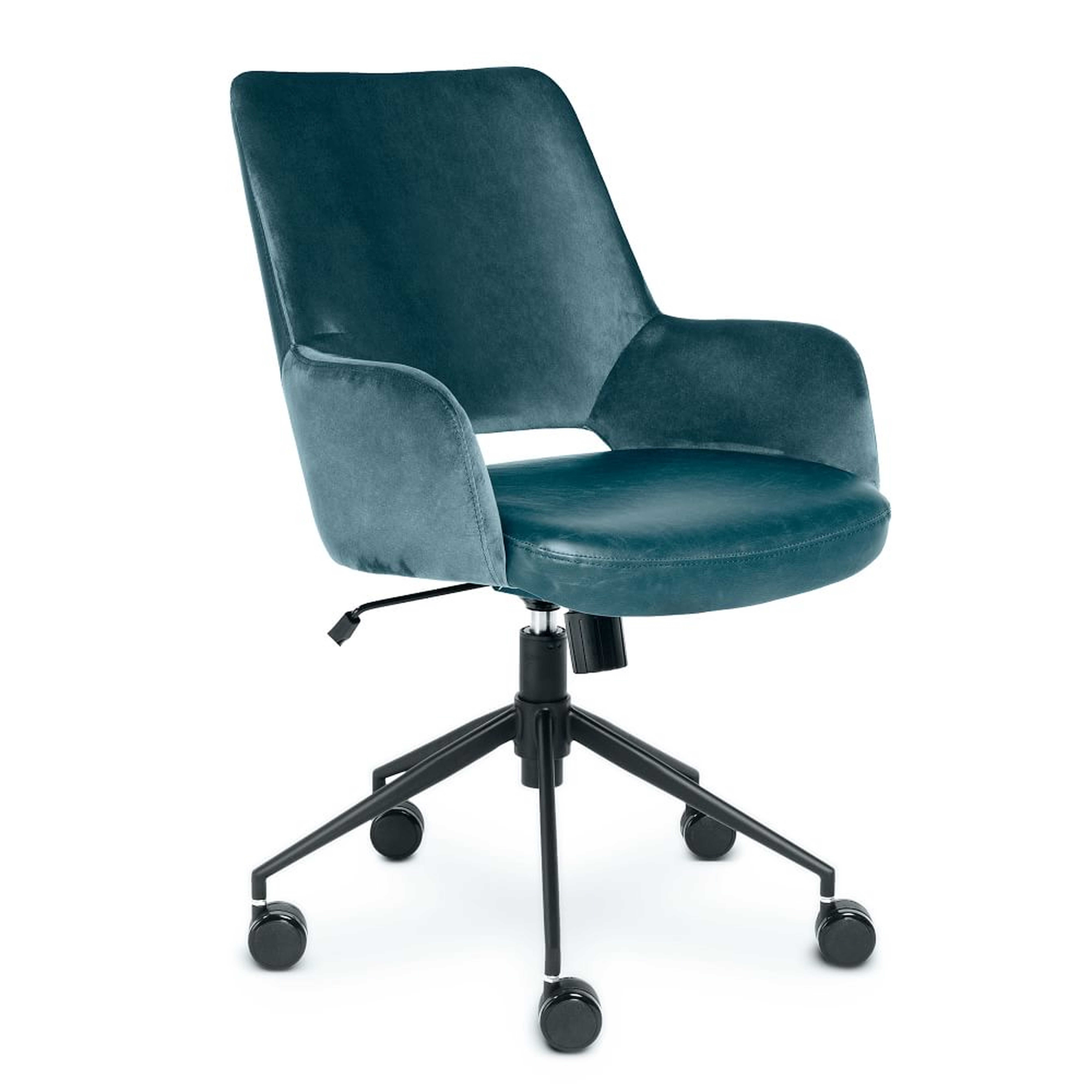 Two-Toned Upholstered Tilt Office Chair, Blue - West Elm