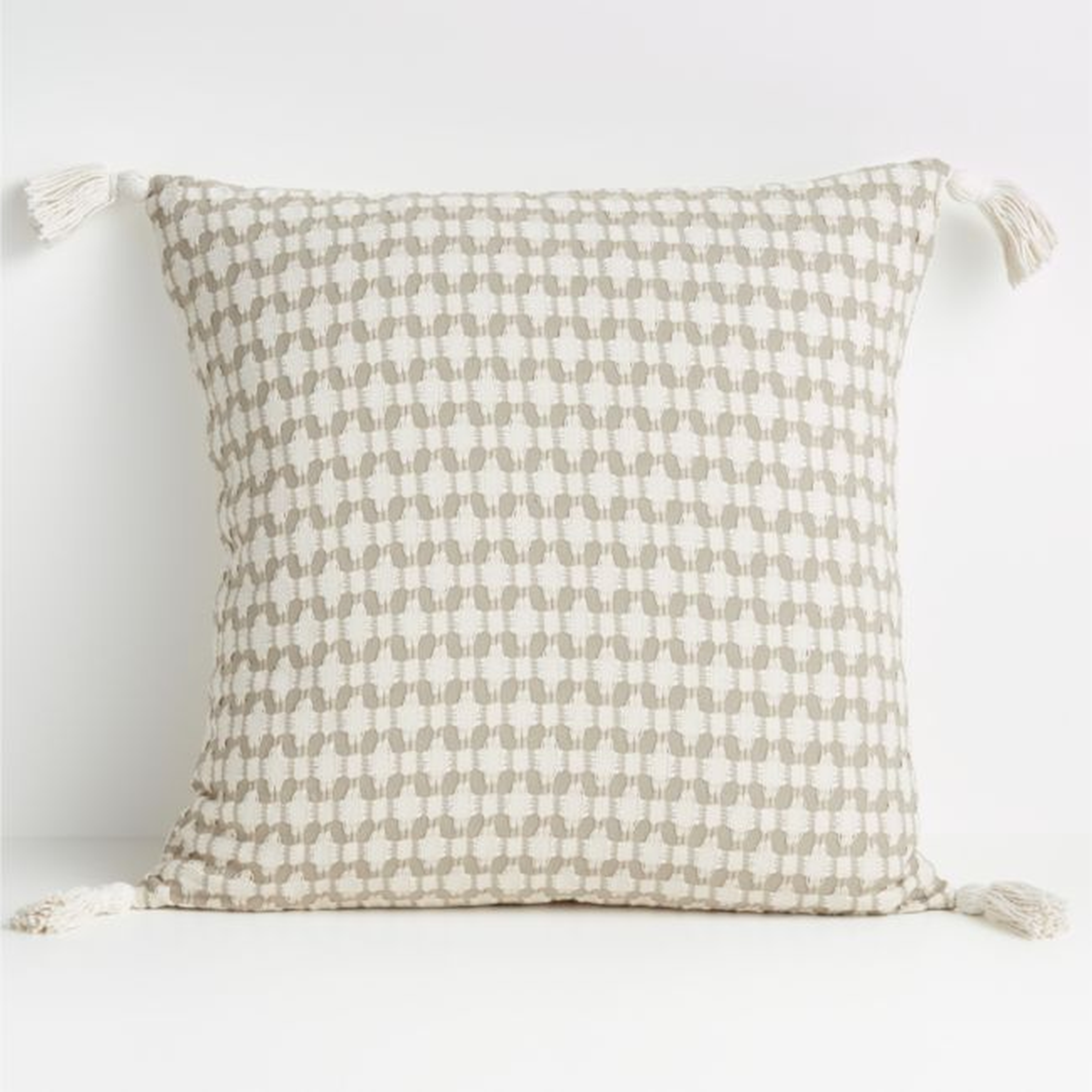 Tahona Textured Pillow with Down-Alternative Insert, White Swan, 23" x 23" - Crate and Barrel