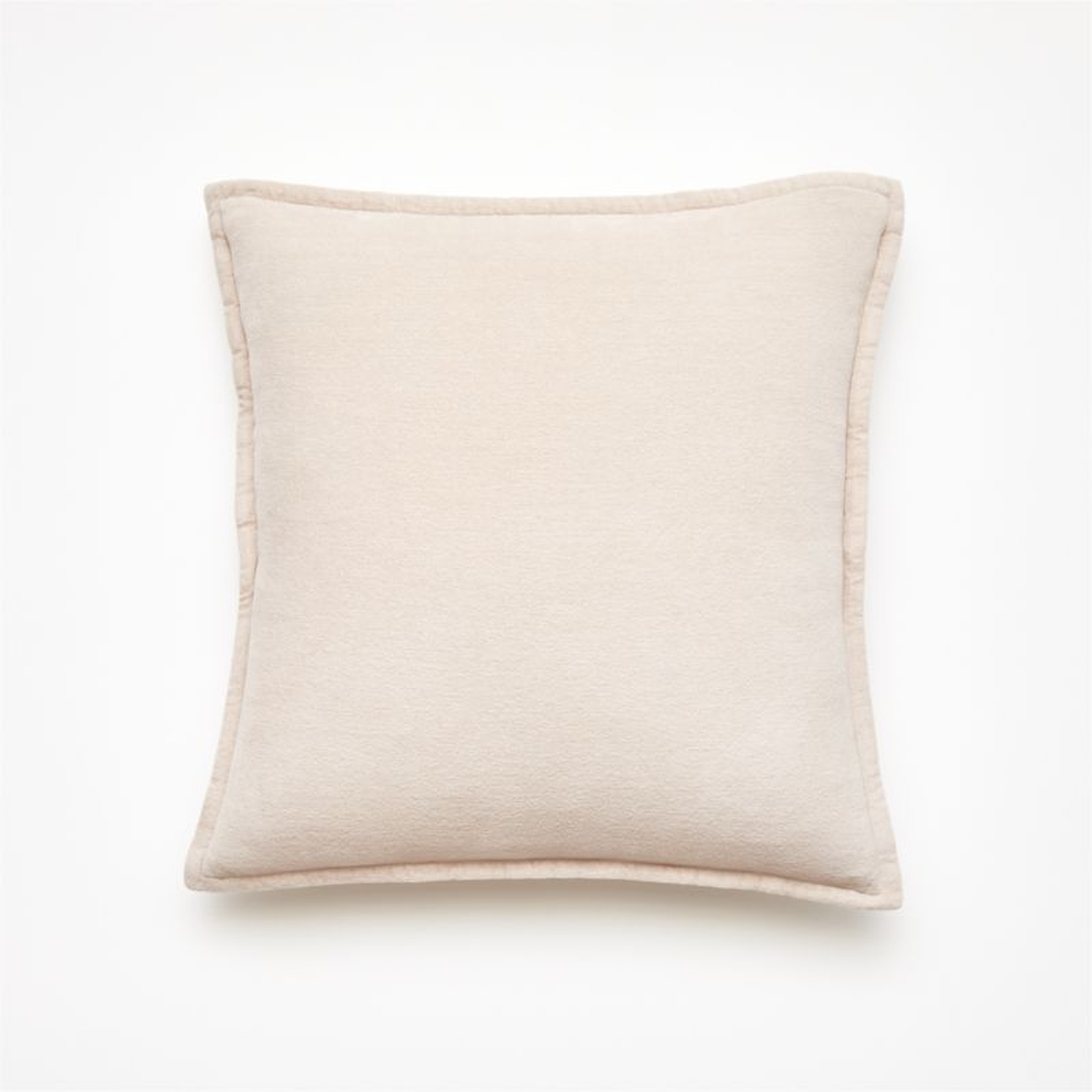 Ava Pillow with Down-Alternative Insert, Tan, 20" x 20" - CB2
