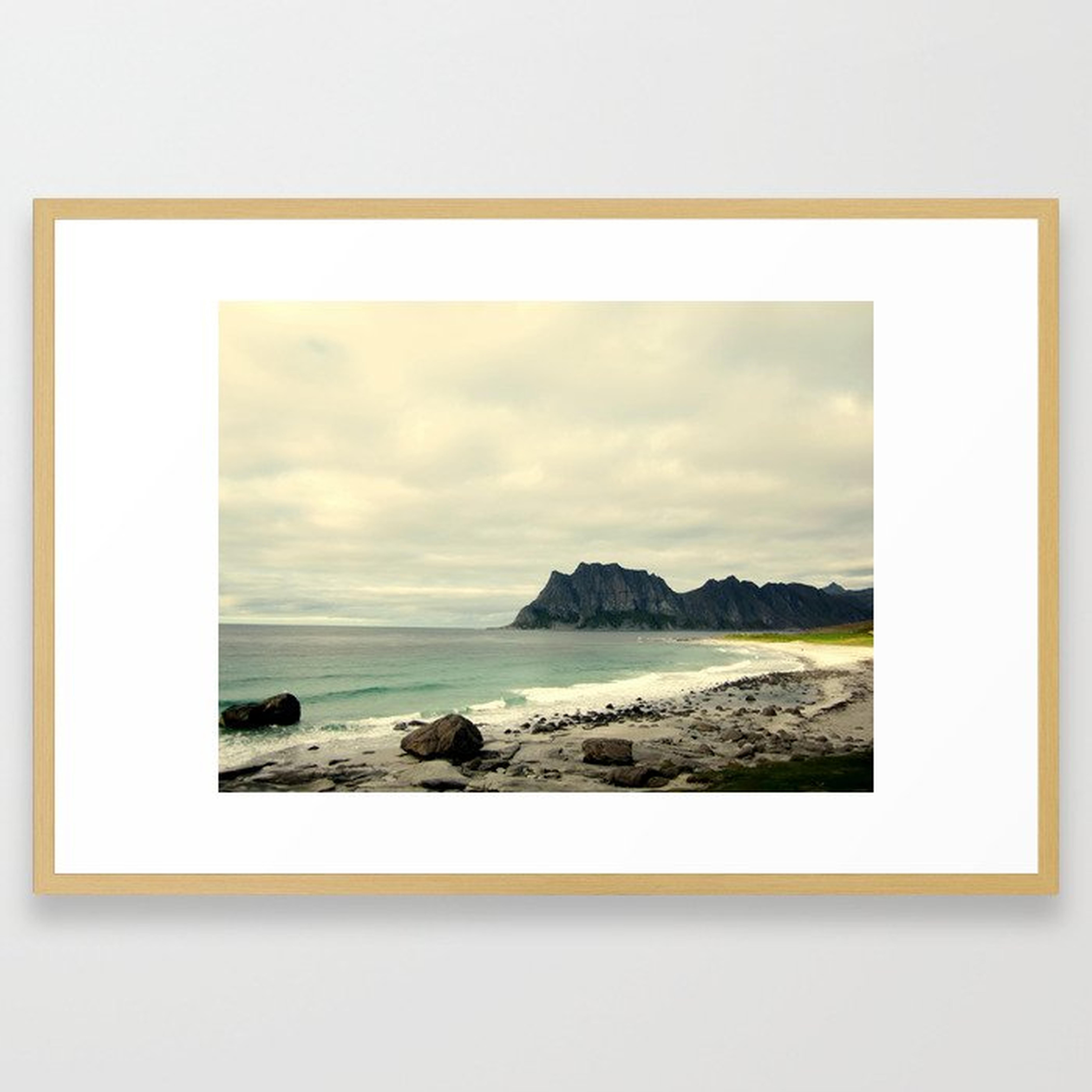 Beach Cliff Framed Art Print by Ingrid Beddoes Photography - Conservation Natural - LARGE (Gallery)-26x38 - Society6