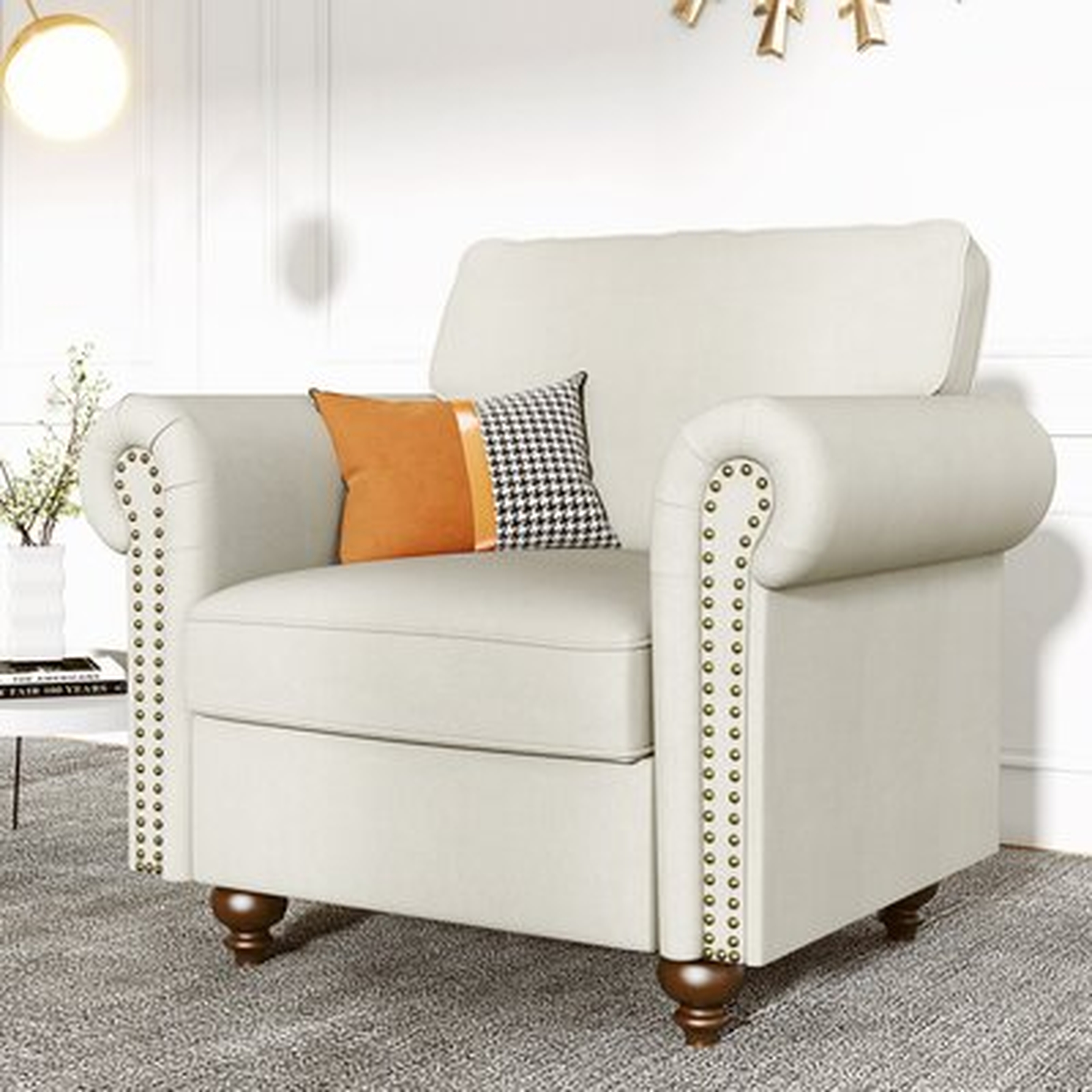 Modern American Accent Chair Upholstered Tufted Button Armchair - Wayfair