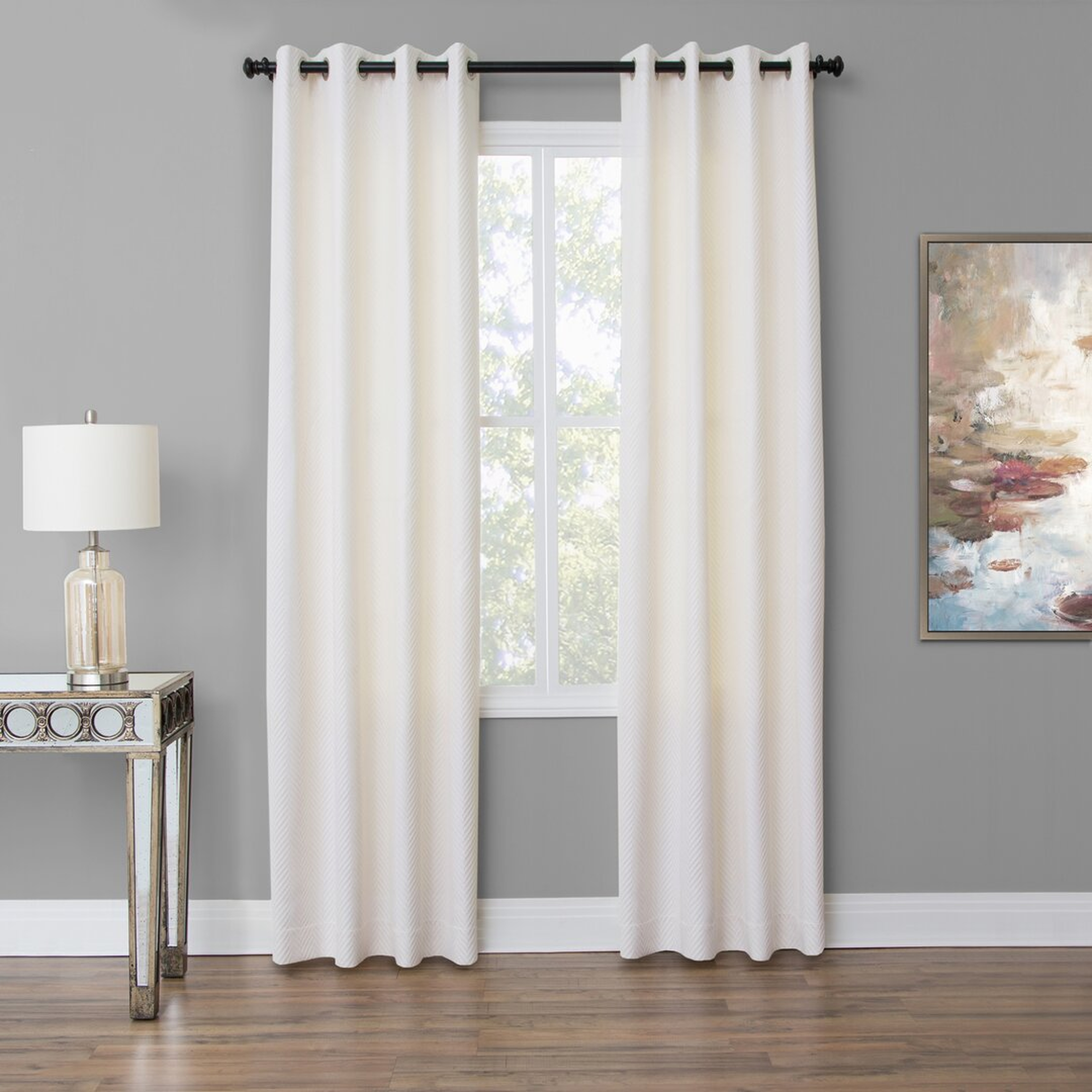 Michael Amini Aria Grommet Top Panel Weighted Corners Window Treatment - Perigold