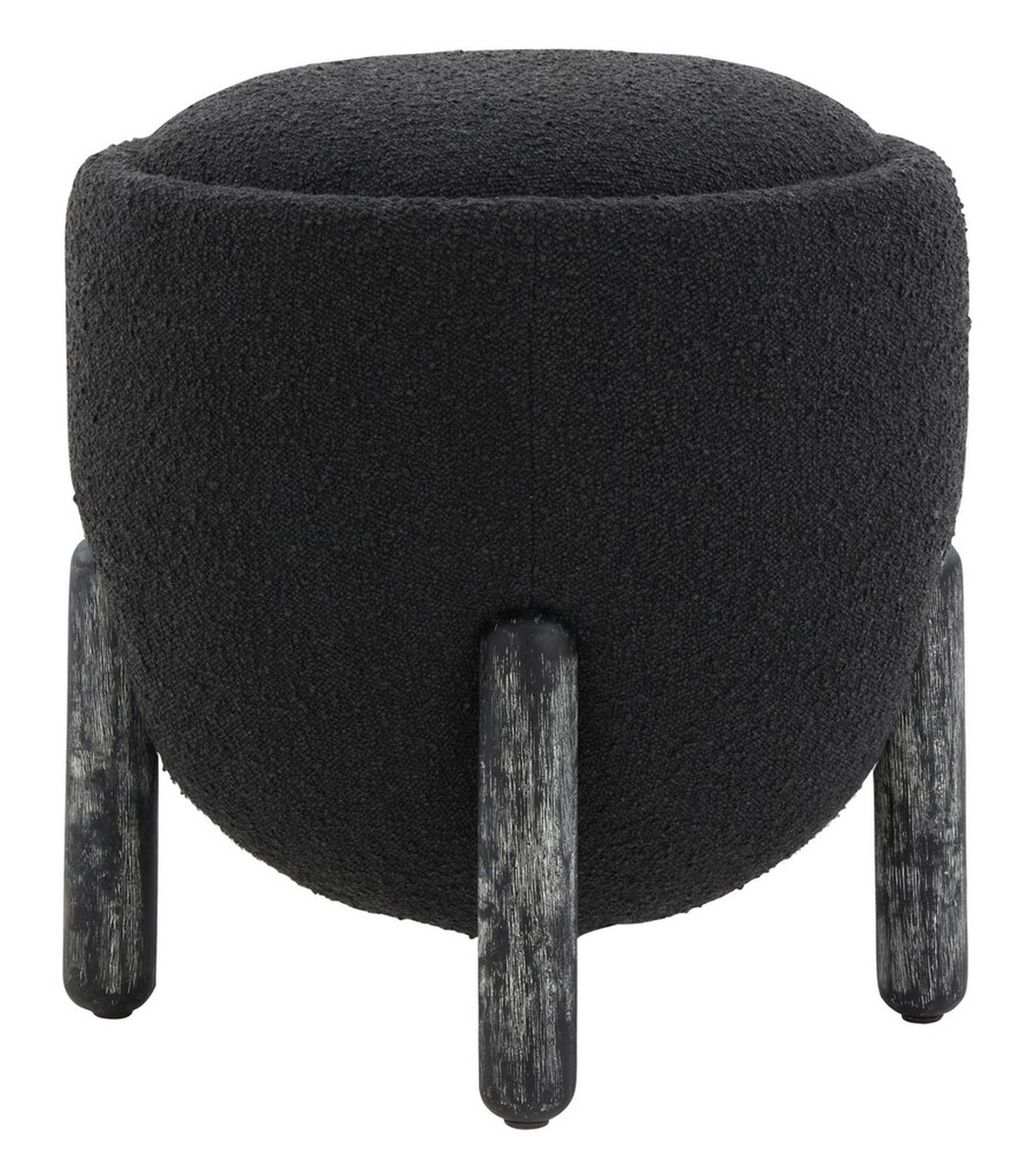 Clarabella Boucle Ottoman - Black - Safavieh Couture