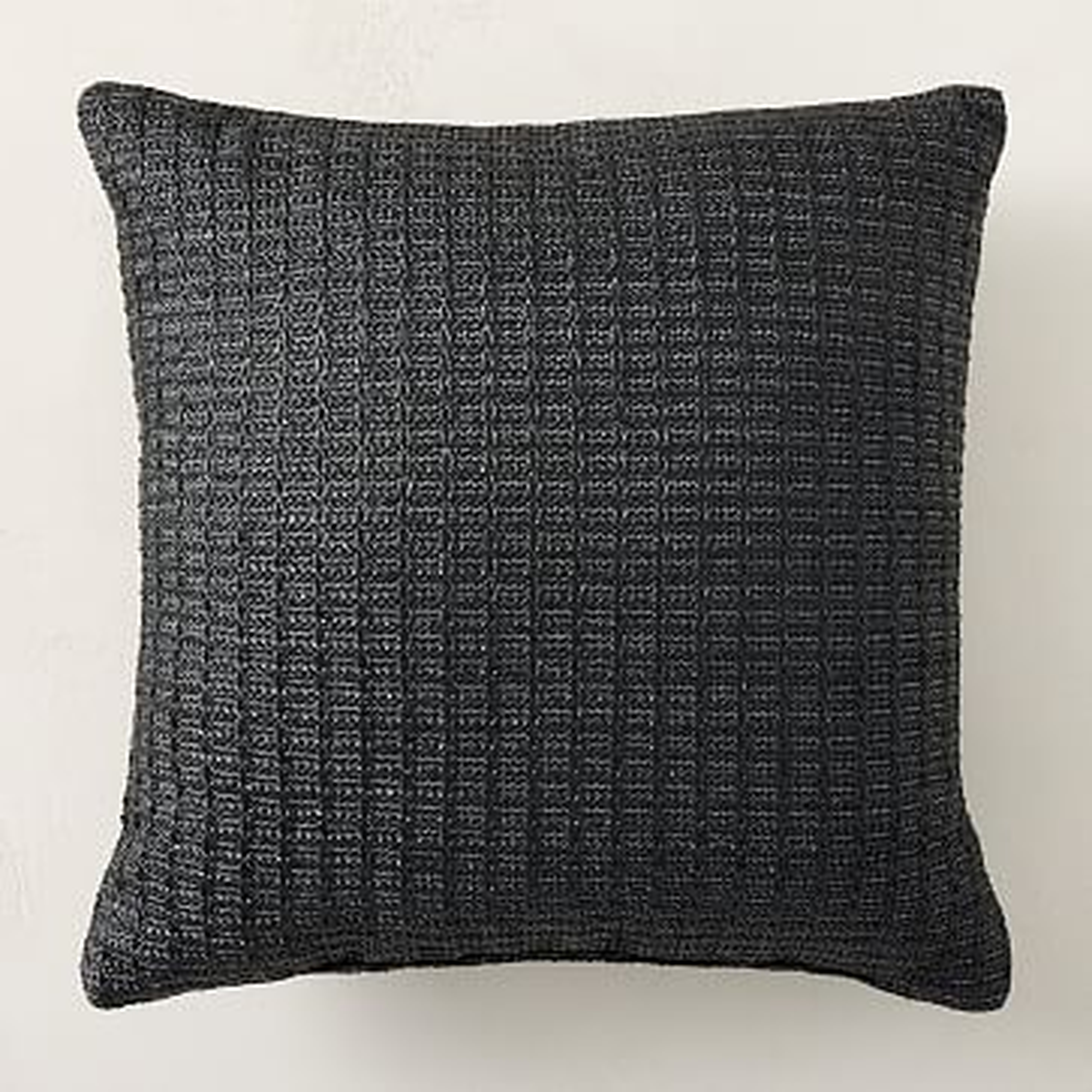 Faux Jute Indoor/Outdoor Pillow, Black, 20"x20" - West Elm