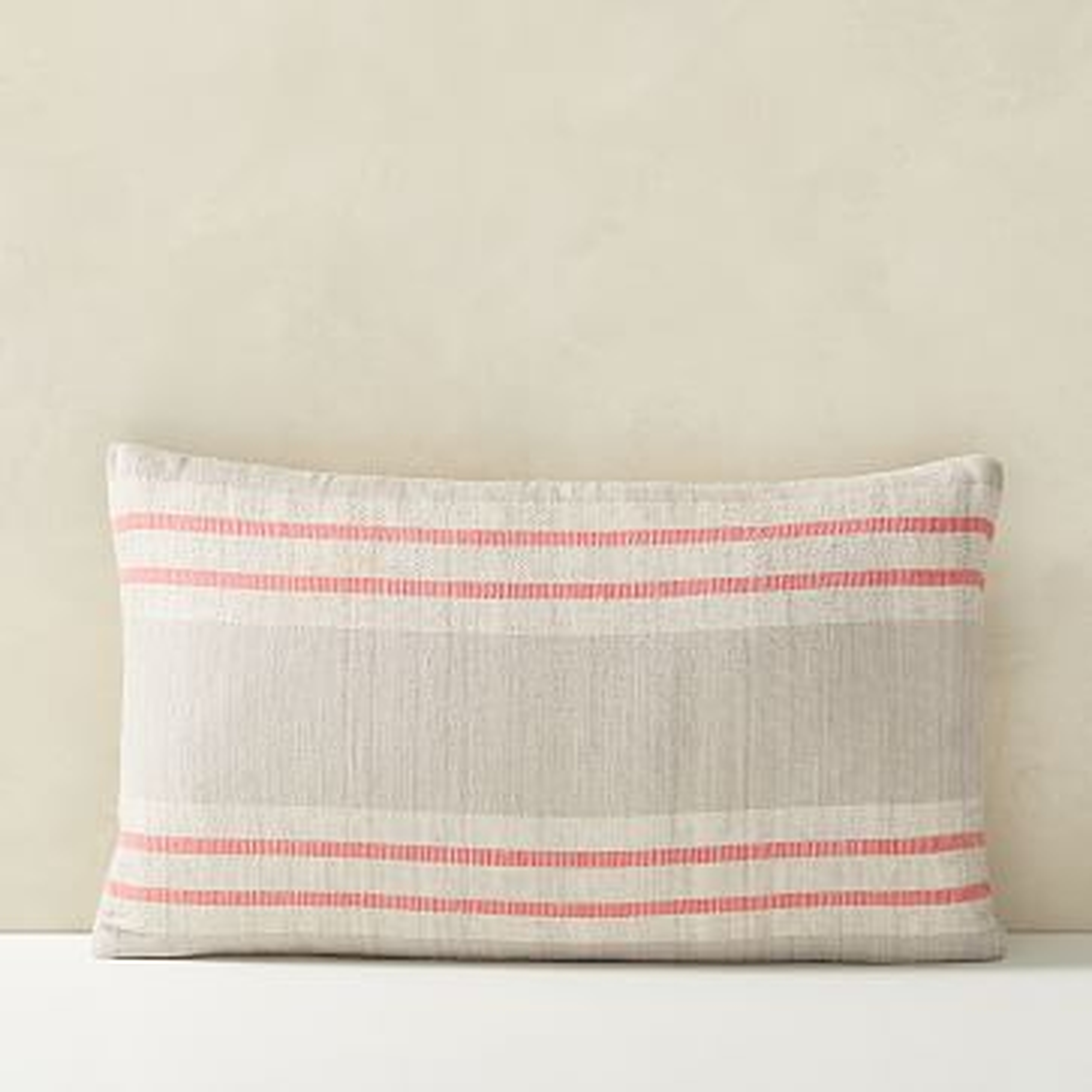 Silk Stripes Pillow Cover, 12"x21", Frost Gray - West Elm