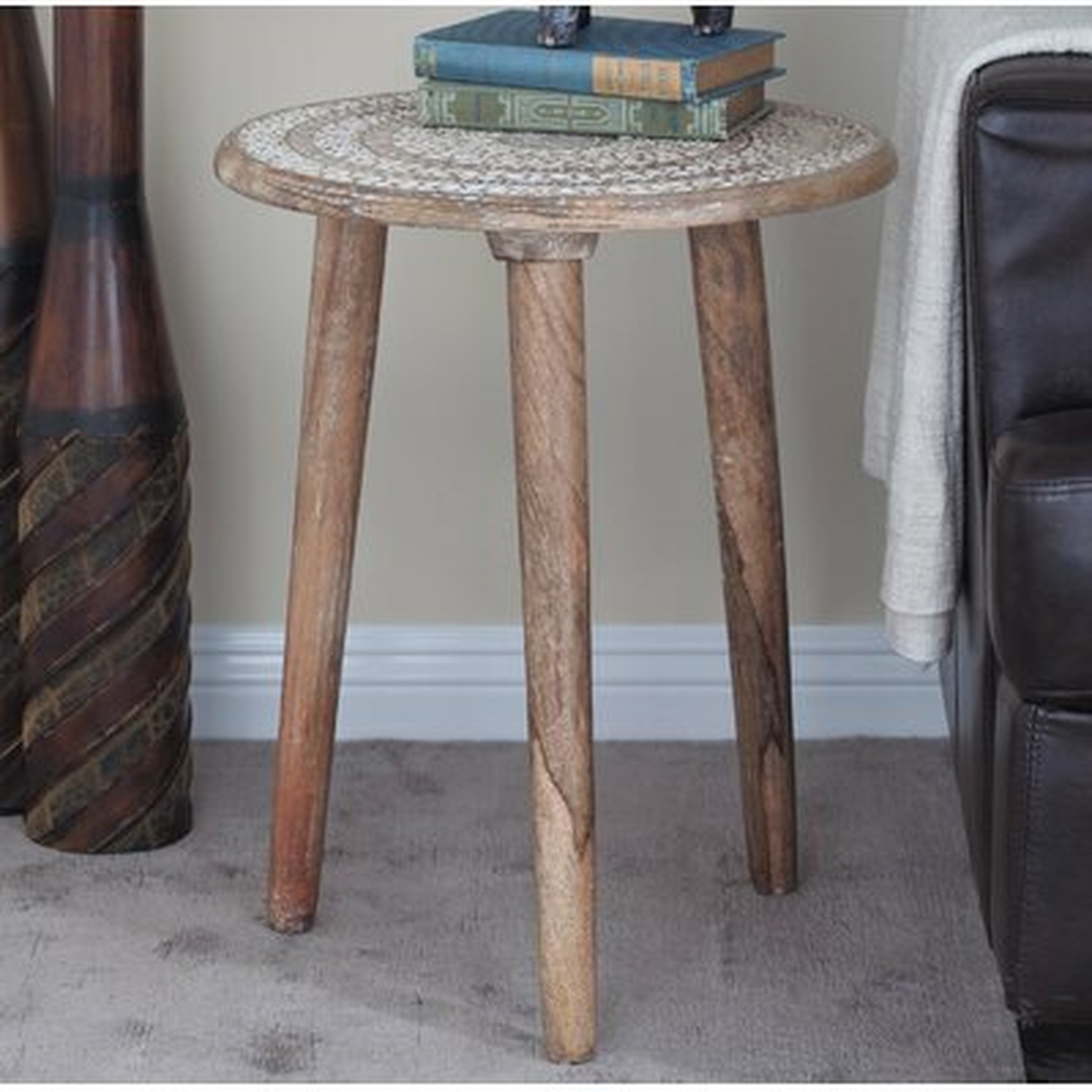 Aldina Solid Wood 3 Legs End Table - Wayfair