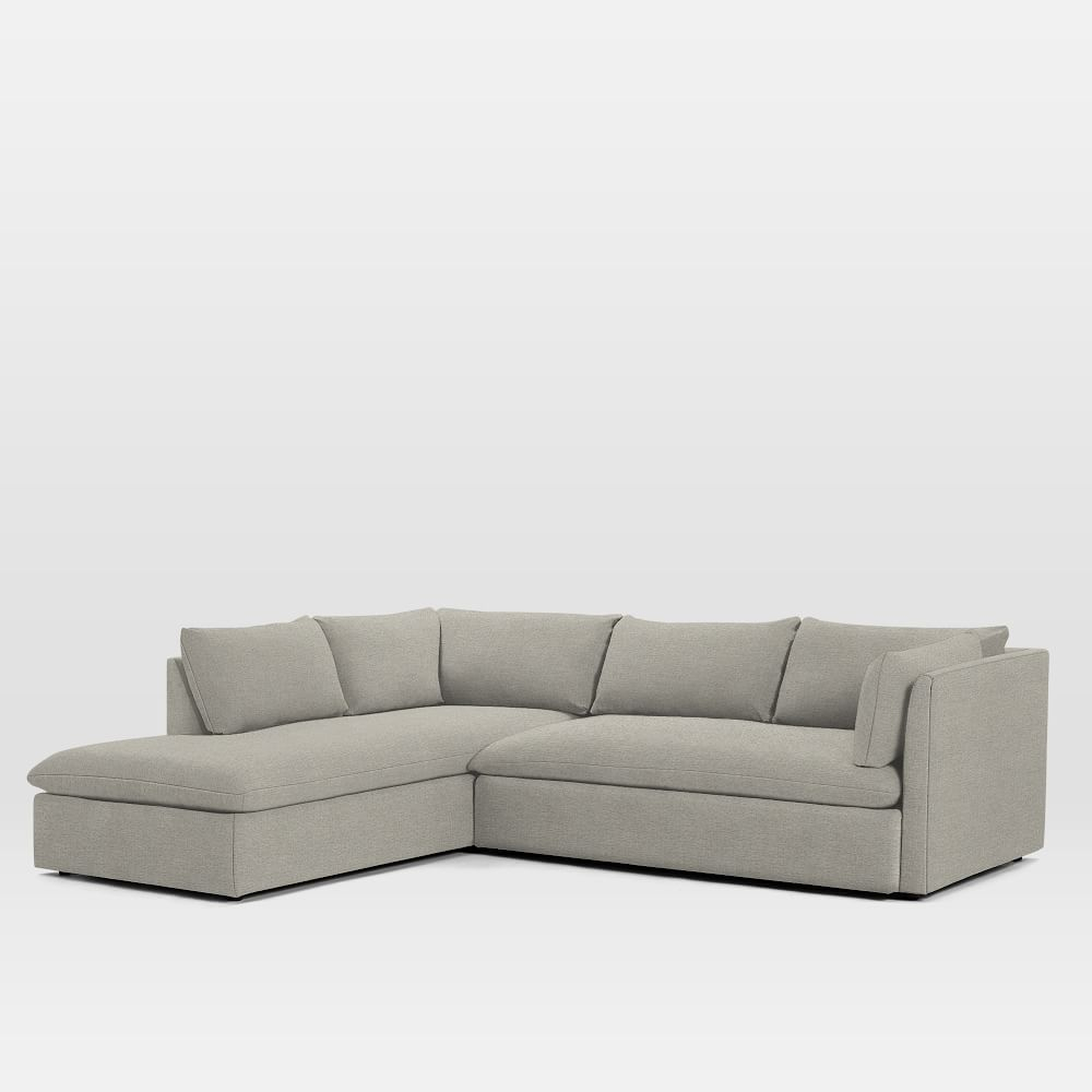 Shelter 106" Left 2-Piece Bumper Chaise Sectional, Twill, Dove - West Elm