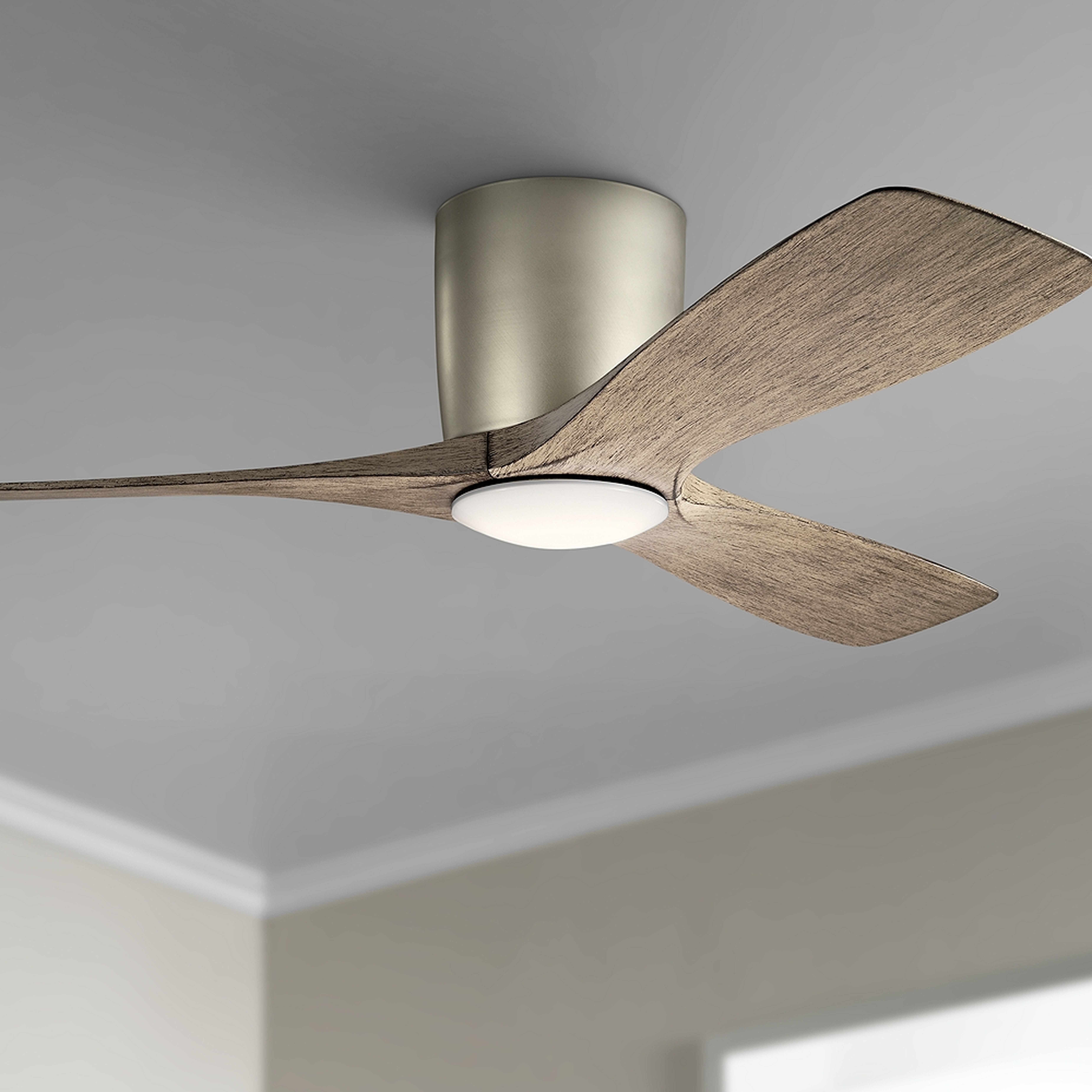48" Kichler Volos Brushed Nickel Hugger LED Ceiling Fan - Style # 74A90 - Lamps Plus