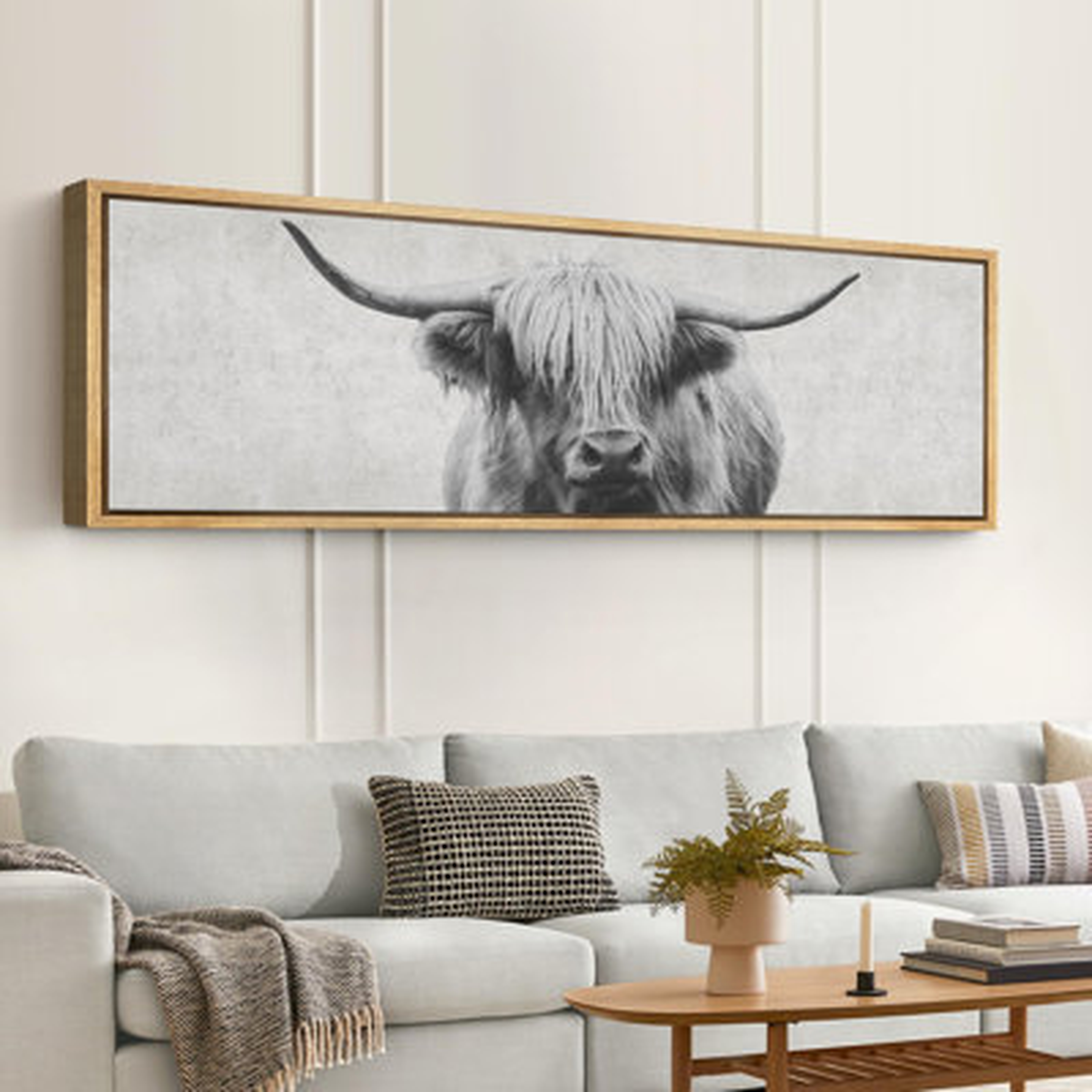 Highland Gentleman Portrait of a Highland Cow Modern Art Relax Calm Warm Extra Large Pictures - Wayfair