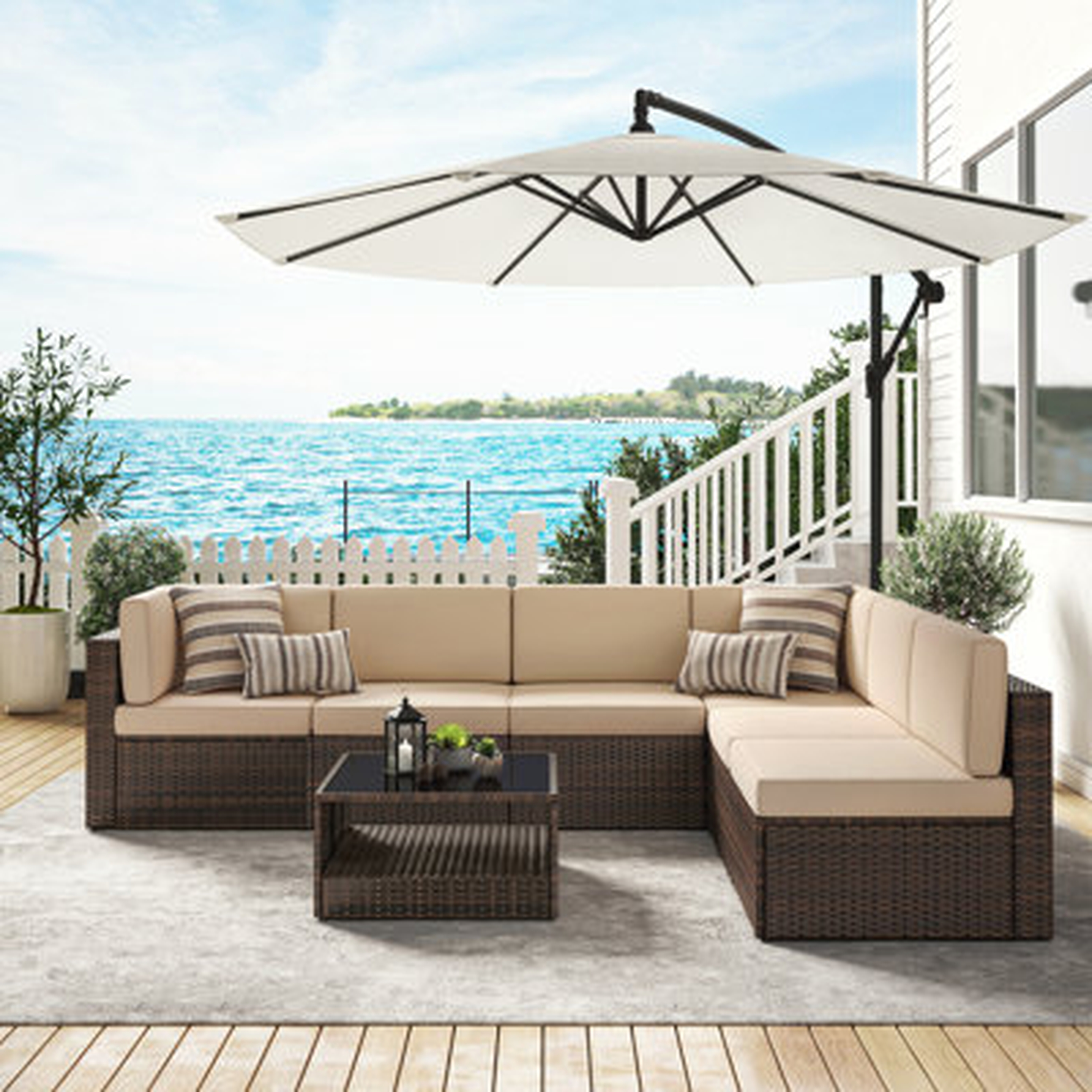 Herrin Polyethylene (PE) Wicker 6 - Person Seating Group with Cushions - Wayfair