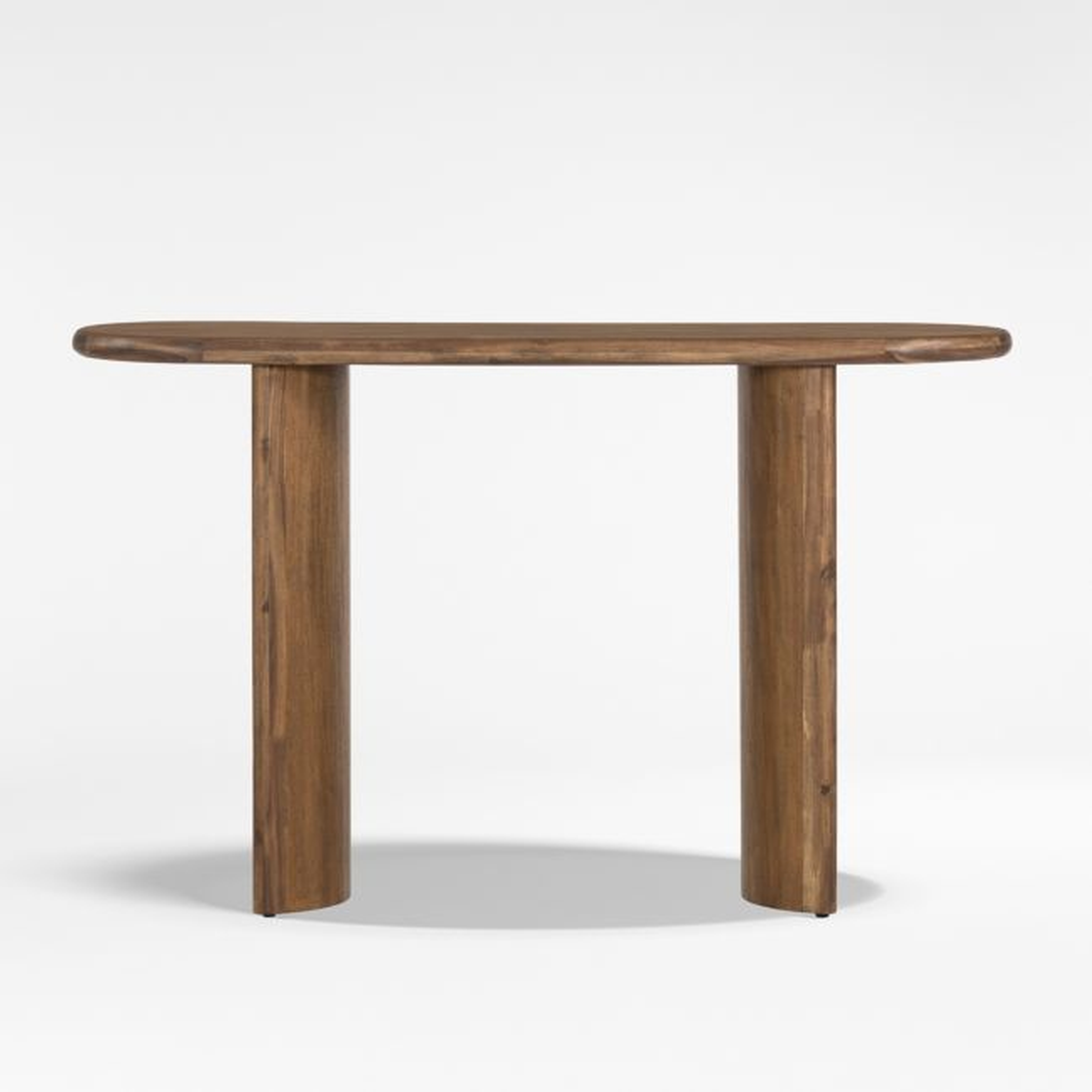 Panos 51" Oval Brown Acacia Wood Console Table - Crate and Barrel