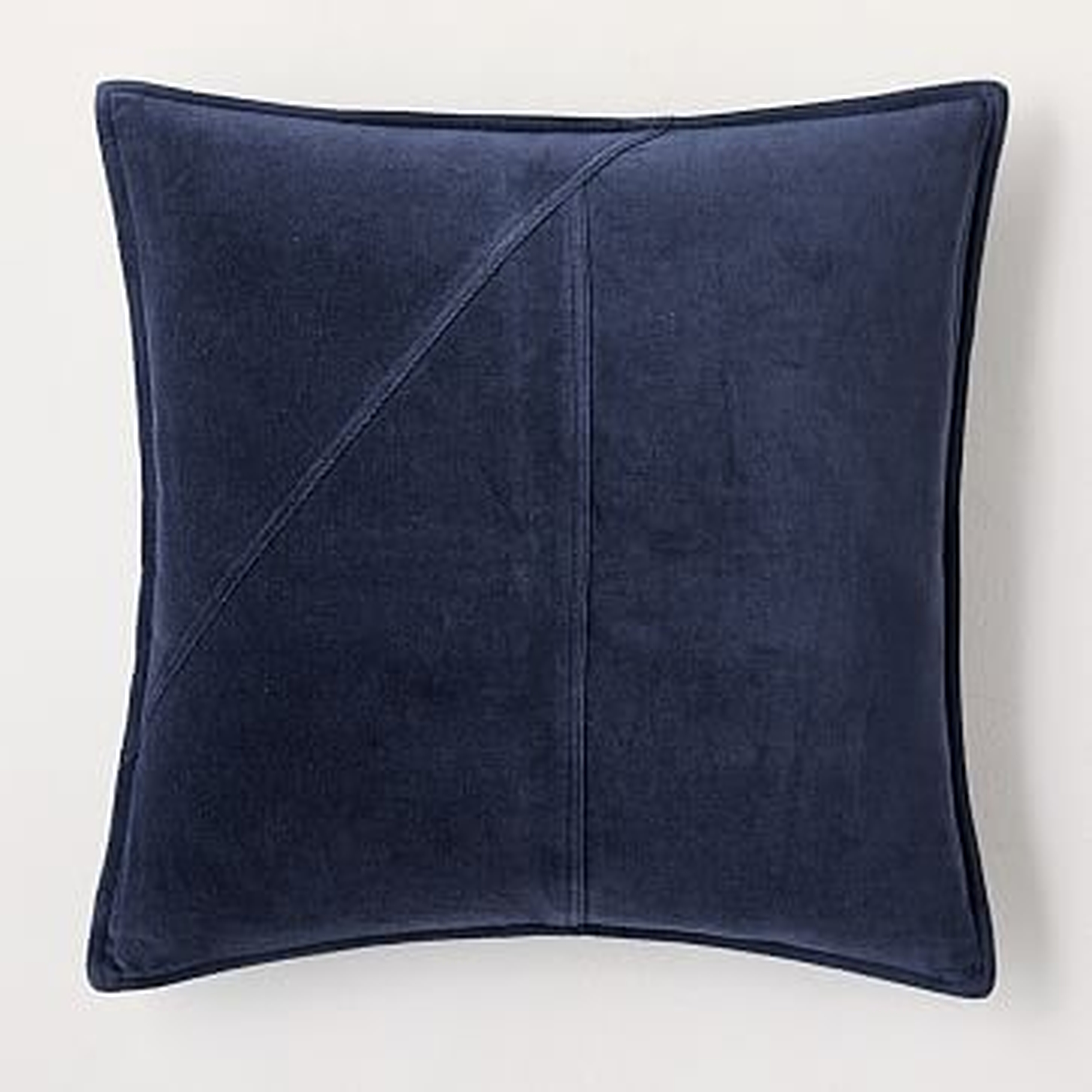 Washed Cotton Velvet Pillow Cover, 18"x18", Midnight - West Elm