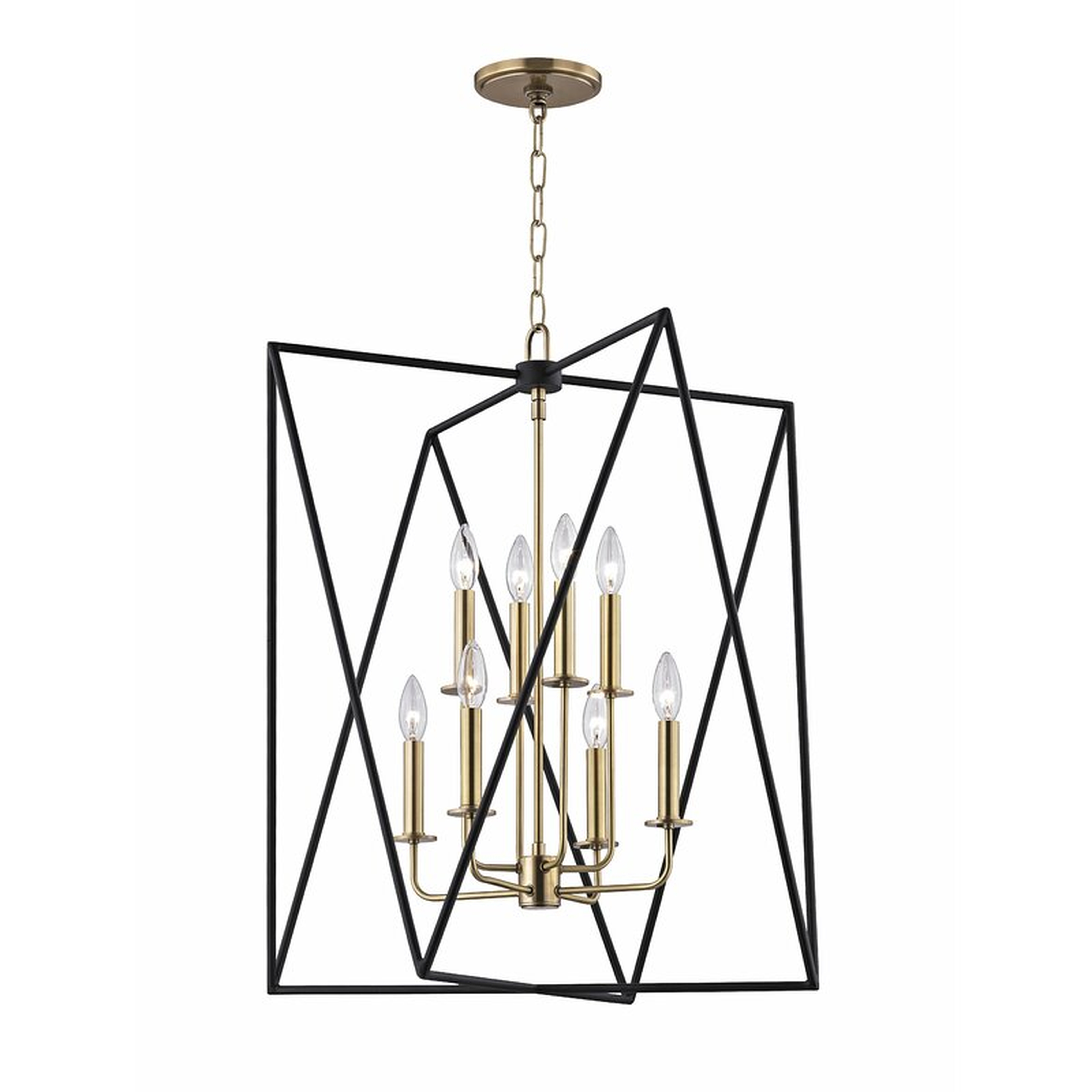 Hudson Valley Lighting Laszlo 8 - Light Candle Style Geometric Chandelier Finish: Polished Nickel, Size: 28.75" H x 28.75" W x 28.75" D - Perigold